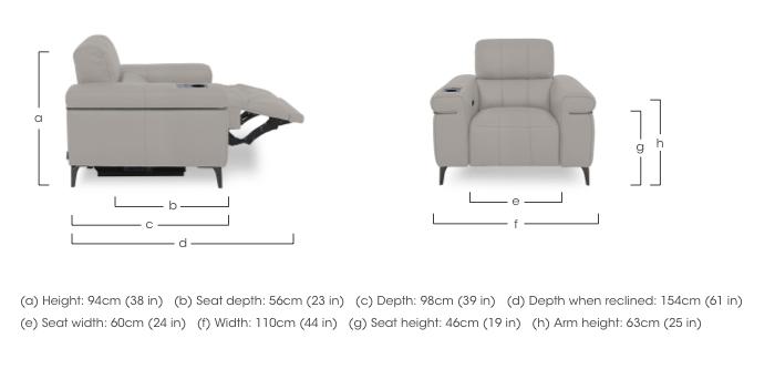 Homestage Fabric Power Recliner Media Chair with Power Headrest in  on Furniture Village