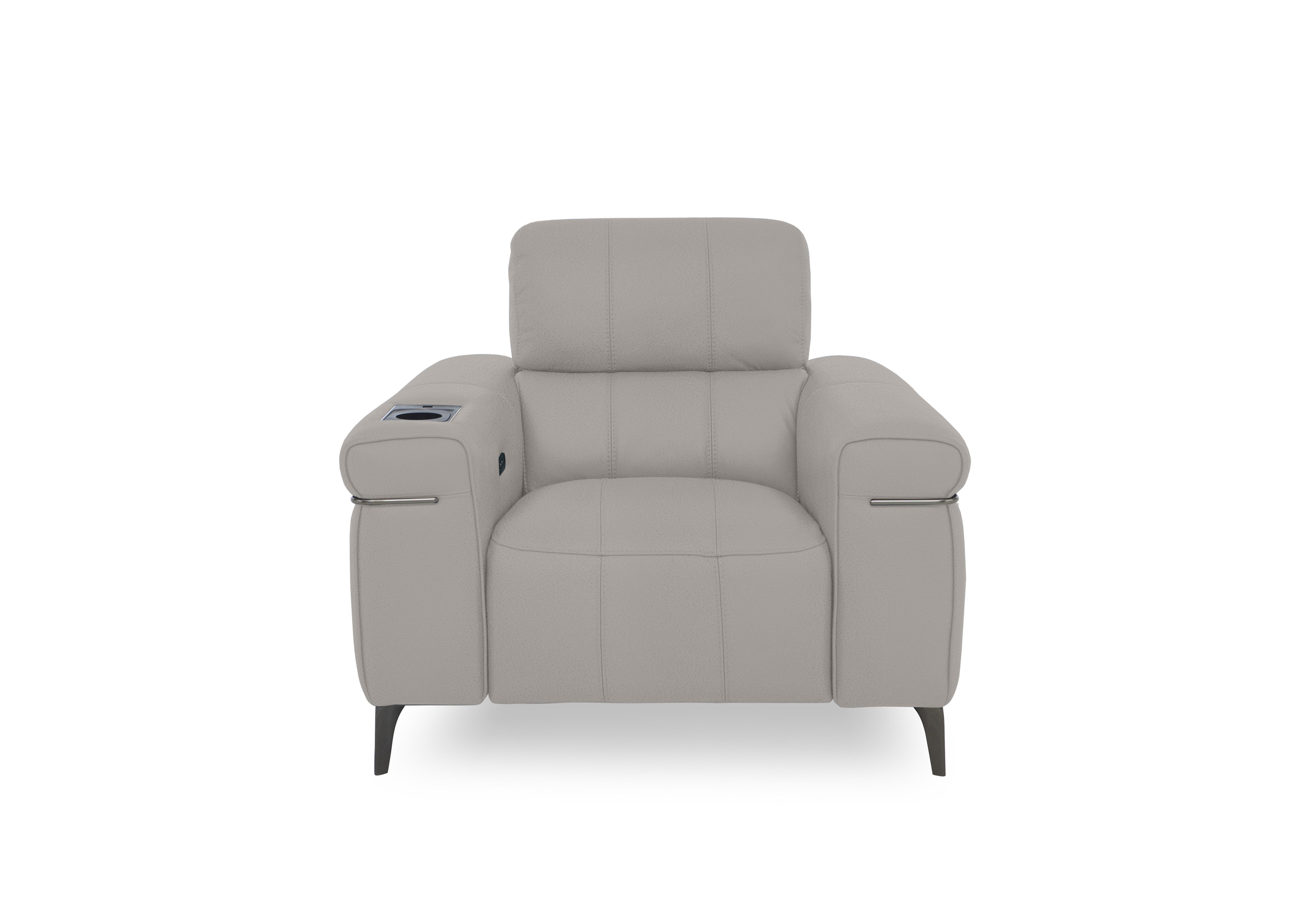 Homestage Fabric Power Recliner Media Chair with Power Headrest in Fab-Can-R452 Grey Mist on Furniture Village