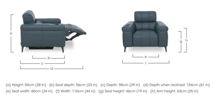 Homestage Leather Power Recliner Media Chair with Power Headrest in  on Furniture Village