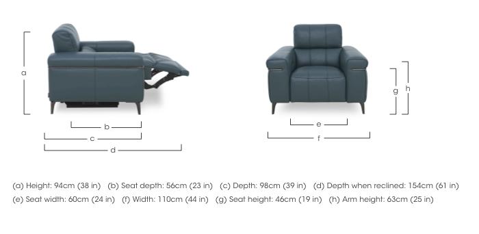 Homestage Leather Power Recliner Chair with Power Headrest in  on Furniture Village