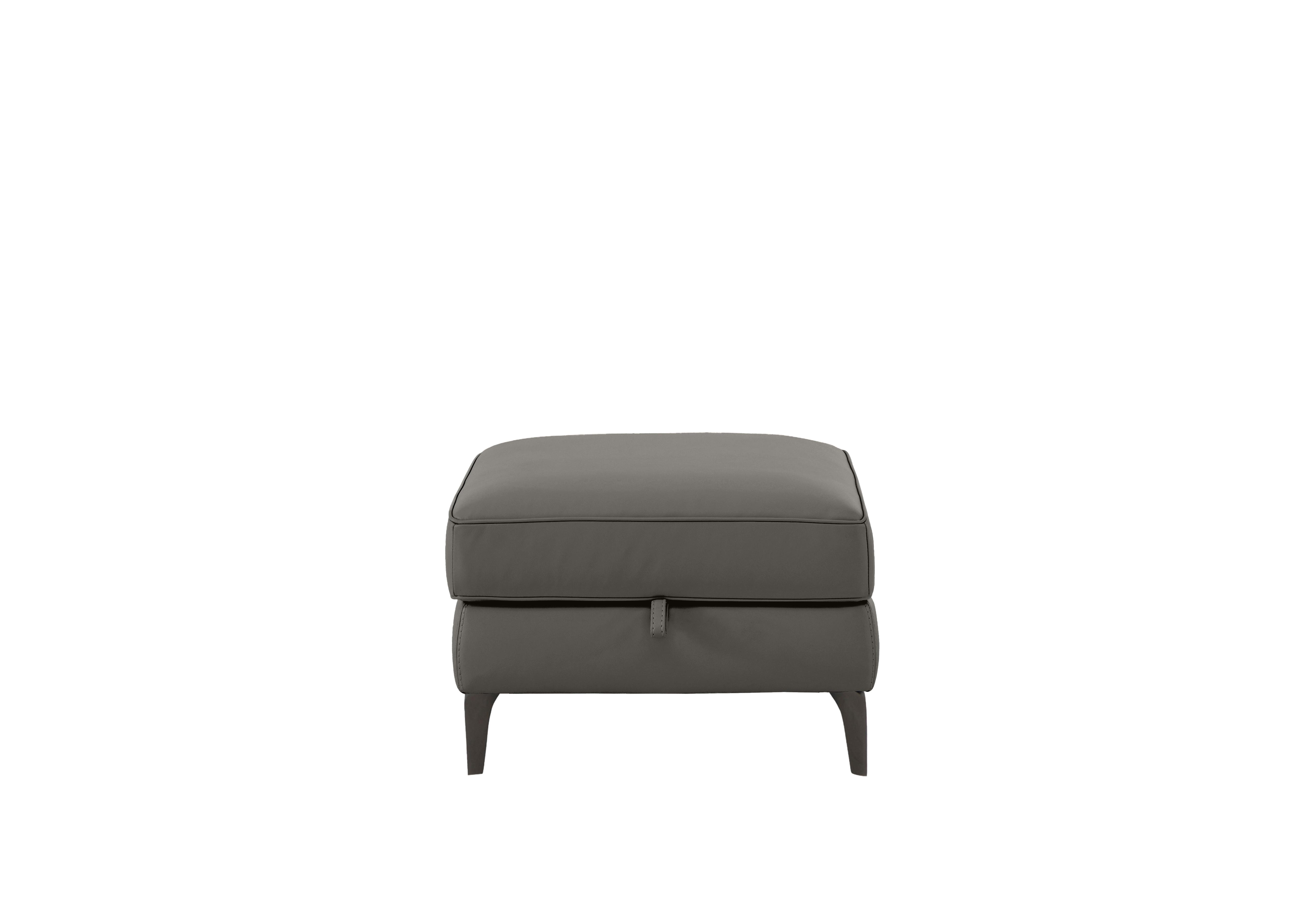 Homestage Leather Storage Footstool in Nc-088e Charcoal Grey on Furniture Village