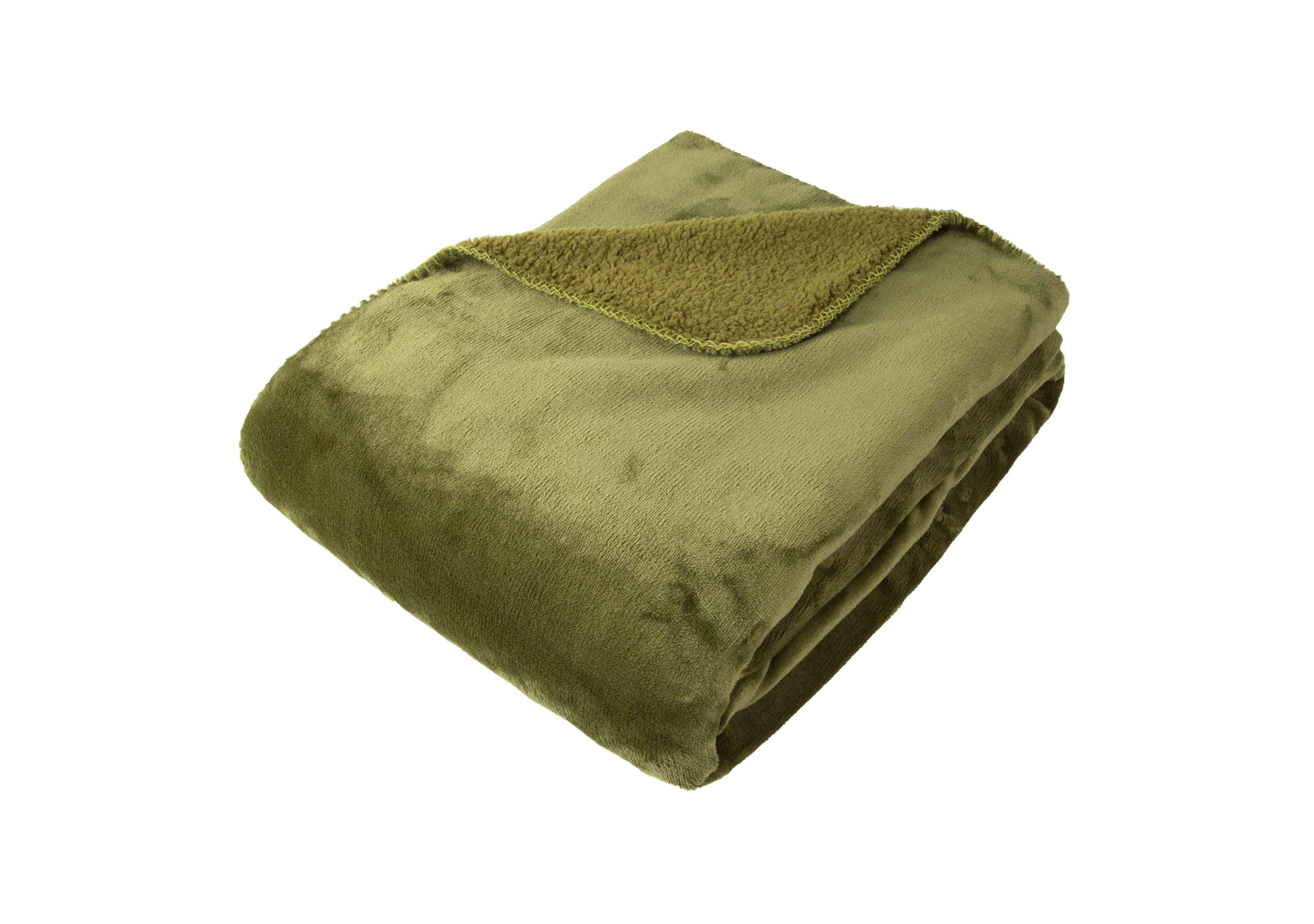 Cosy Throw in Olive on Furniture Village