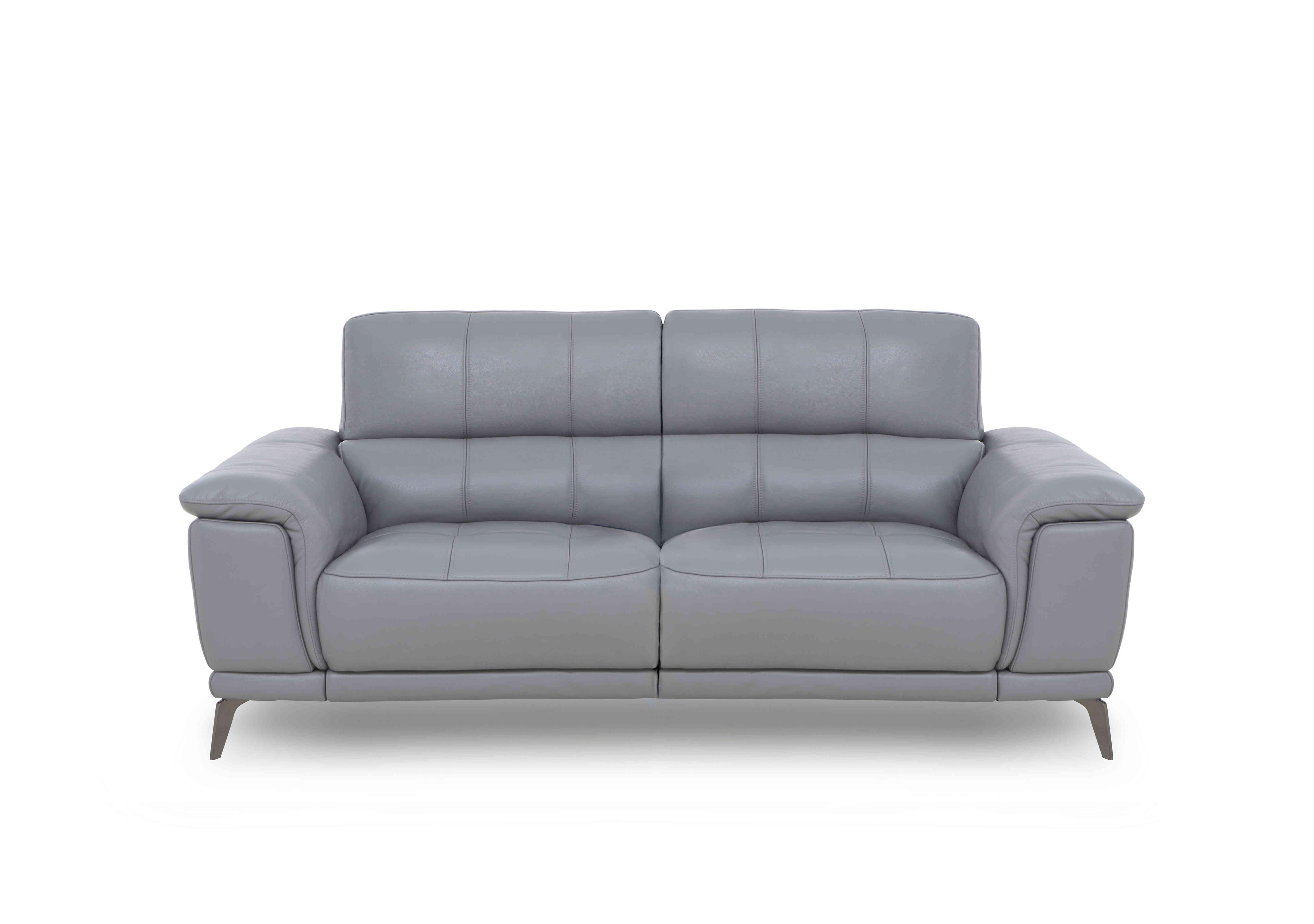 Lecce 3 Seater Leather Power Recliner Sofa with Power Headrests in Nc-435e Sleet on Furniture Village