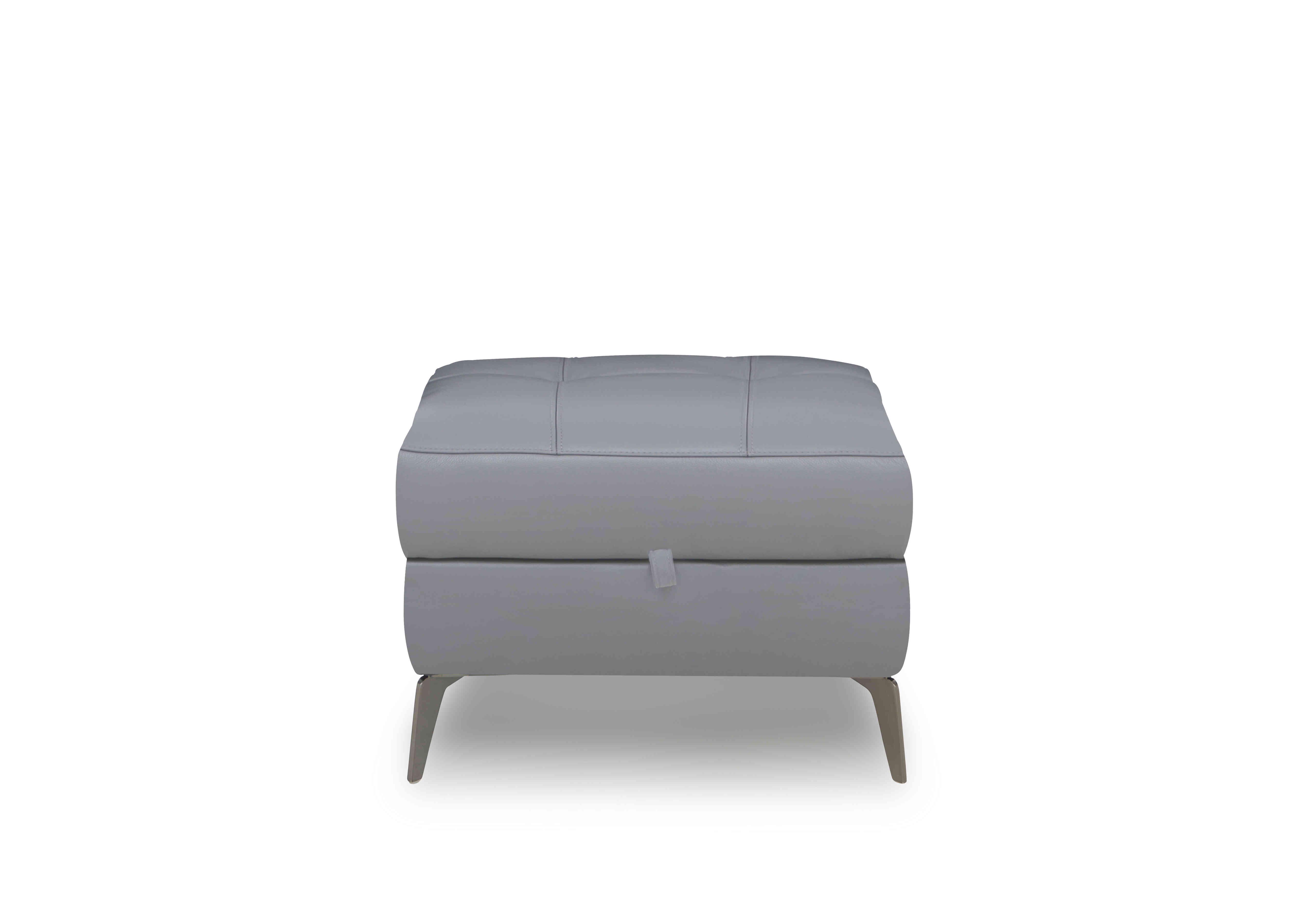 Lecce Leather Storage Footstool in Nc-435e Sleet on Furniture Village