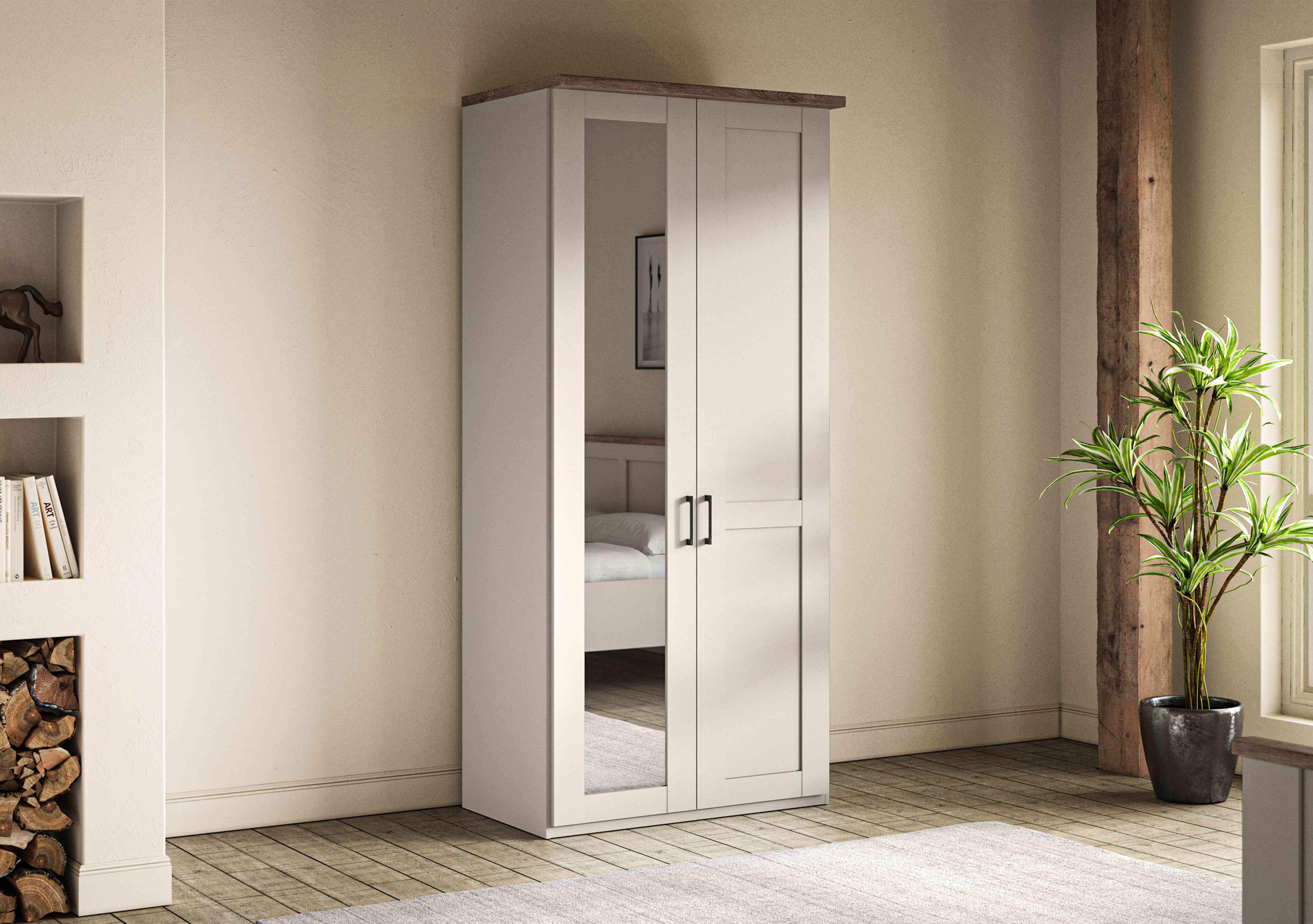 Adeline 2 Door Hinged Wardrobe With Left Hand Mirror in  on Furniture Village