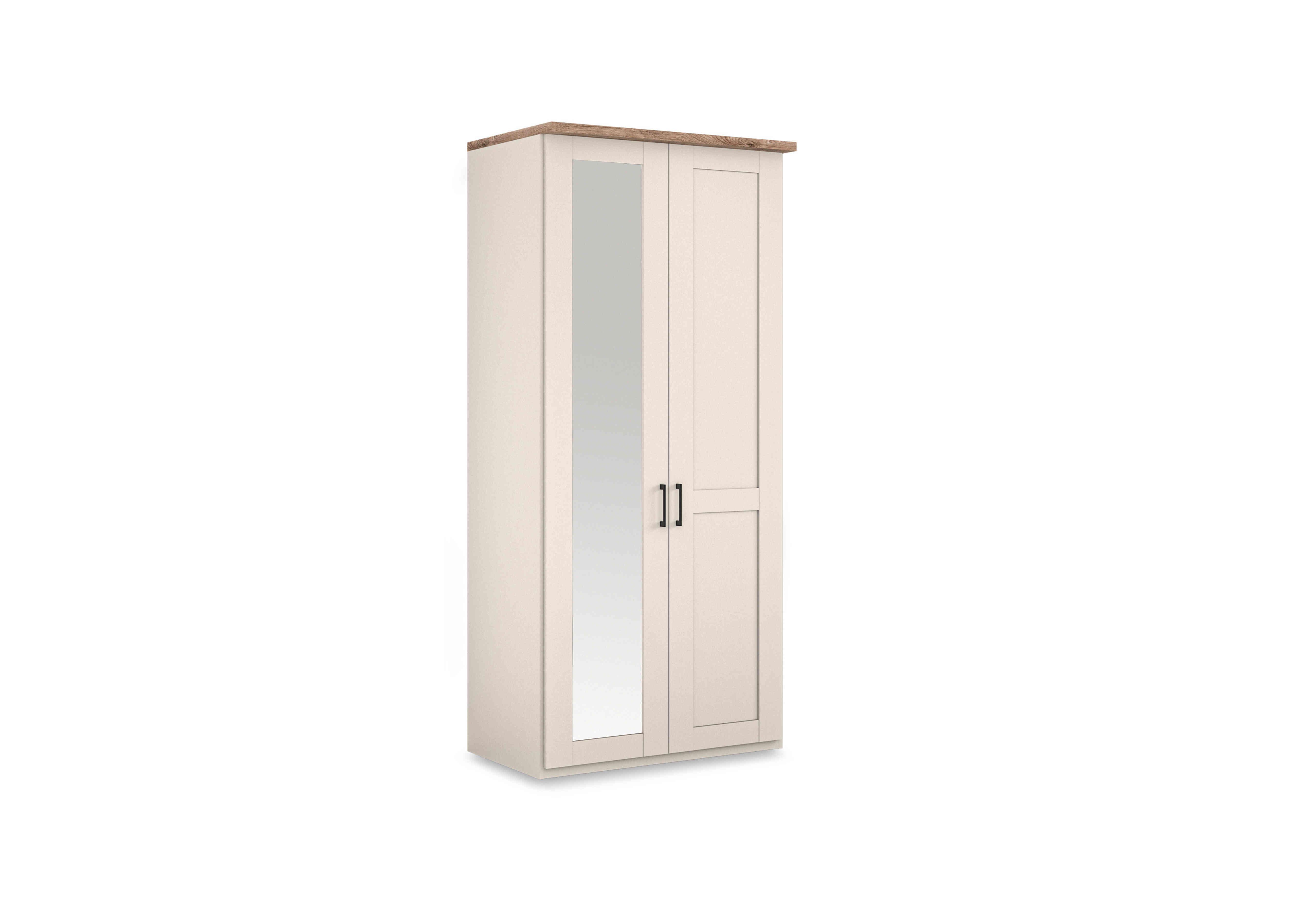 Adeline 2 Door Hinged Wardrobe With Left Hand Mirror in Champagne on Furniture Village