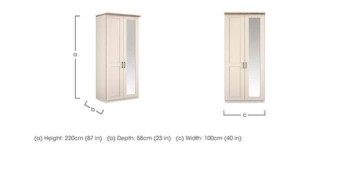 Adeline 2 Door Hinged Wardrobe with Right Hand Mirror in  on Furniture Village