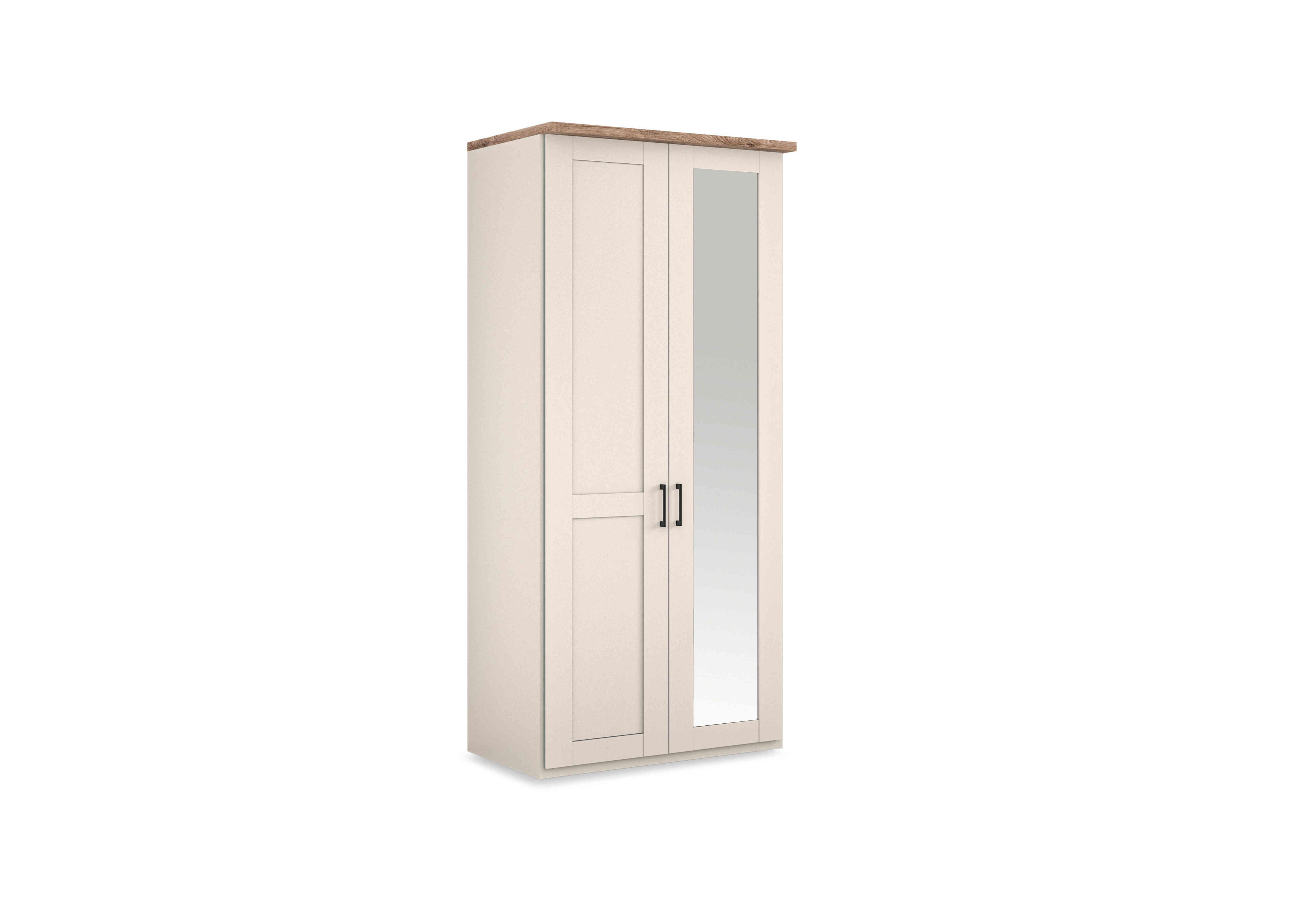 Adeline 2 Door Hinged Wardrobe with Right Hand Mirror in Champagne on Furniture Village