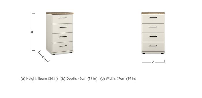 Adeline Narrow 4 Drawer Chest in  on Furniture Village