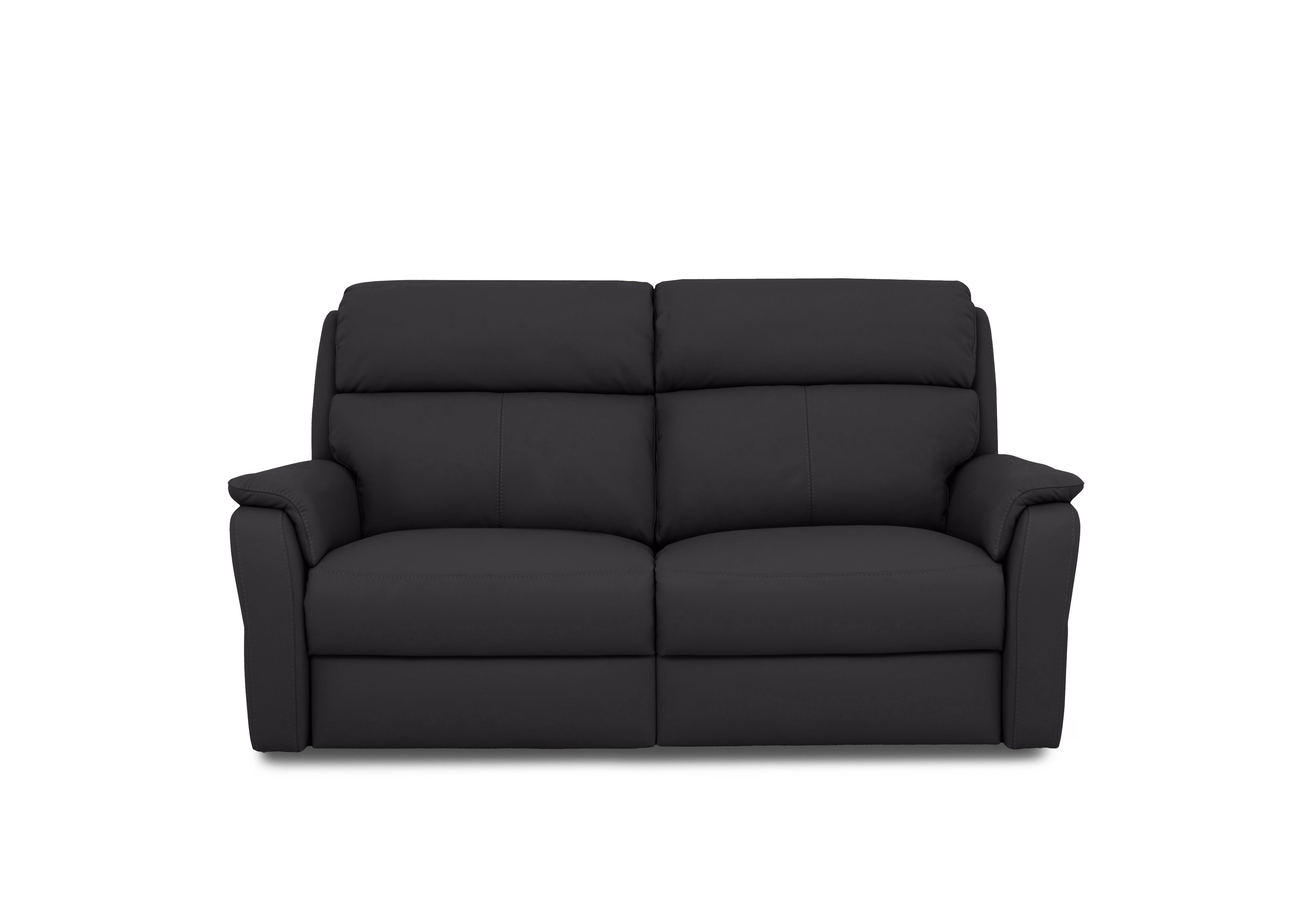 Vito Leather 2 Seater Sofa in Botero Nero 2154 on Furniture Village