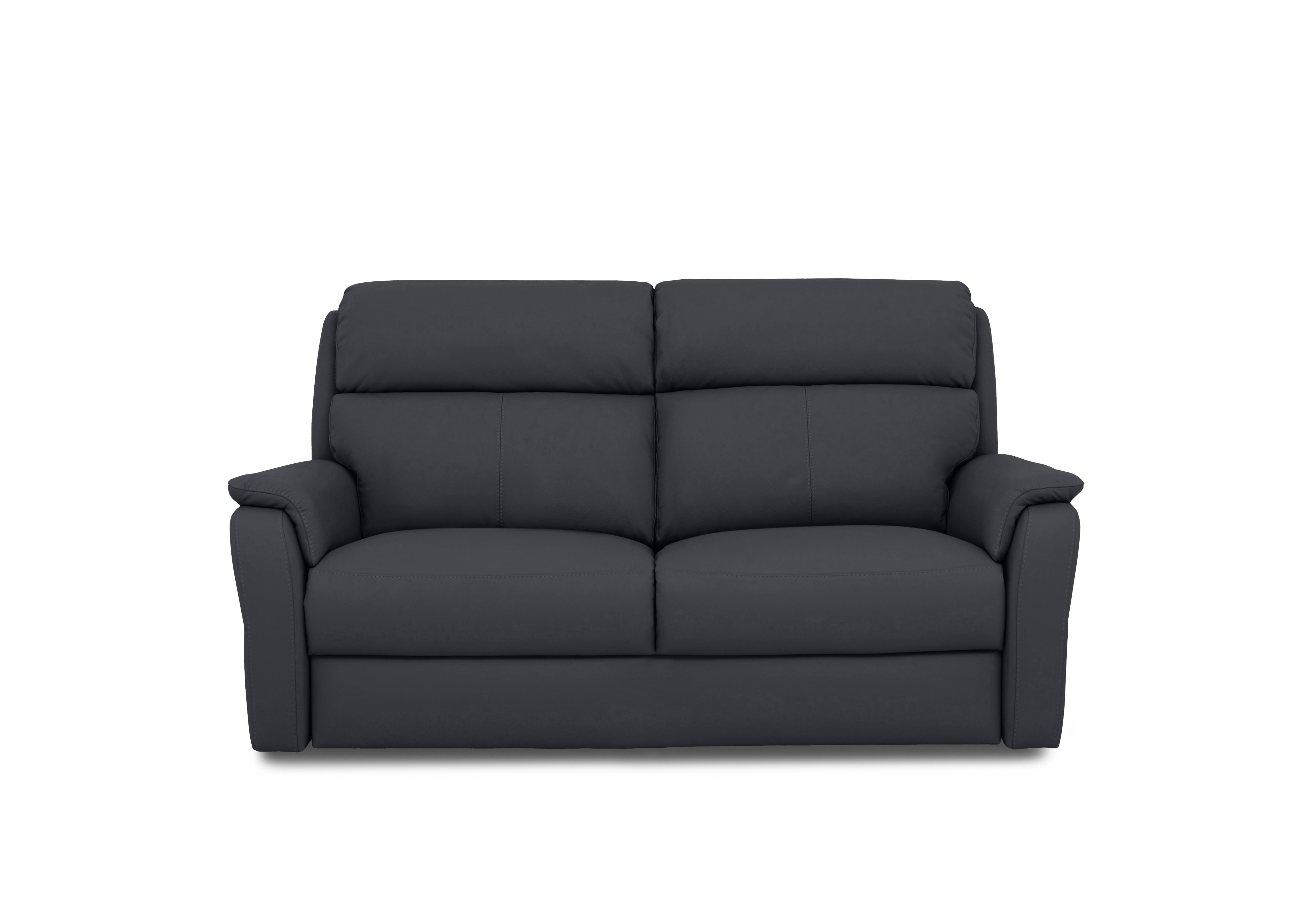 Vito Leather 2 Seater Sofa in Torello Blu 81 on Furniture Village