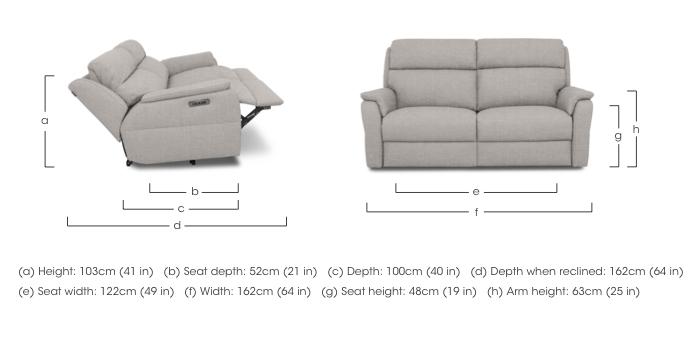 Vito Fabric 2 Seater Power Recliner Sofa with Power Headrests and Power Lumbar in  on Furniture Village
