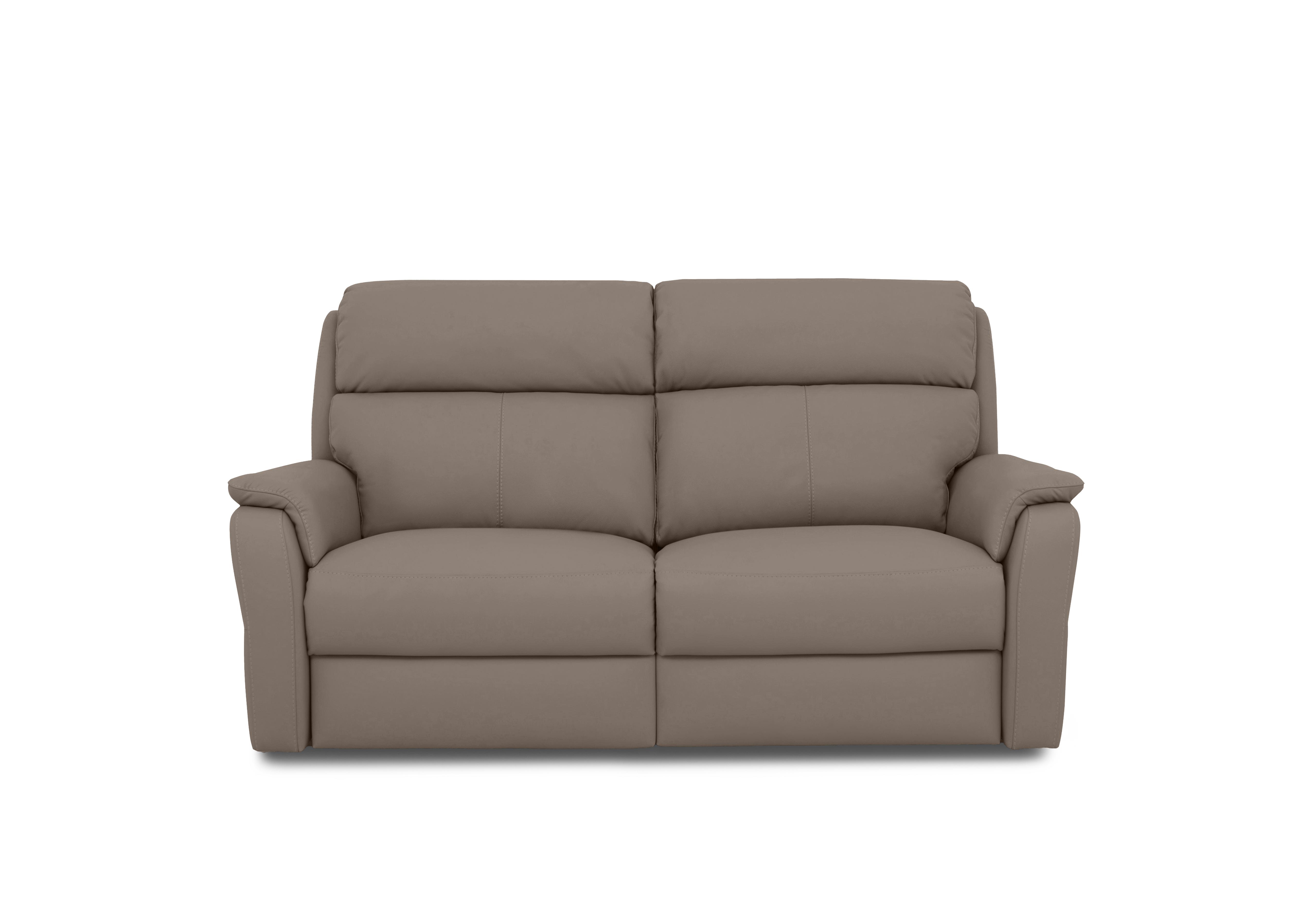 Vito Leather 2 Seater Power Recliner Sofa with Power Headrests and Power Lumbar in Botero Taupe 2152 on Furniture Village