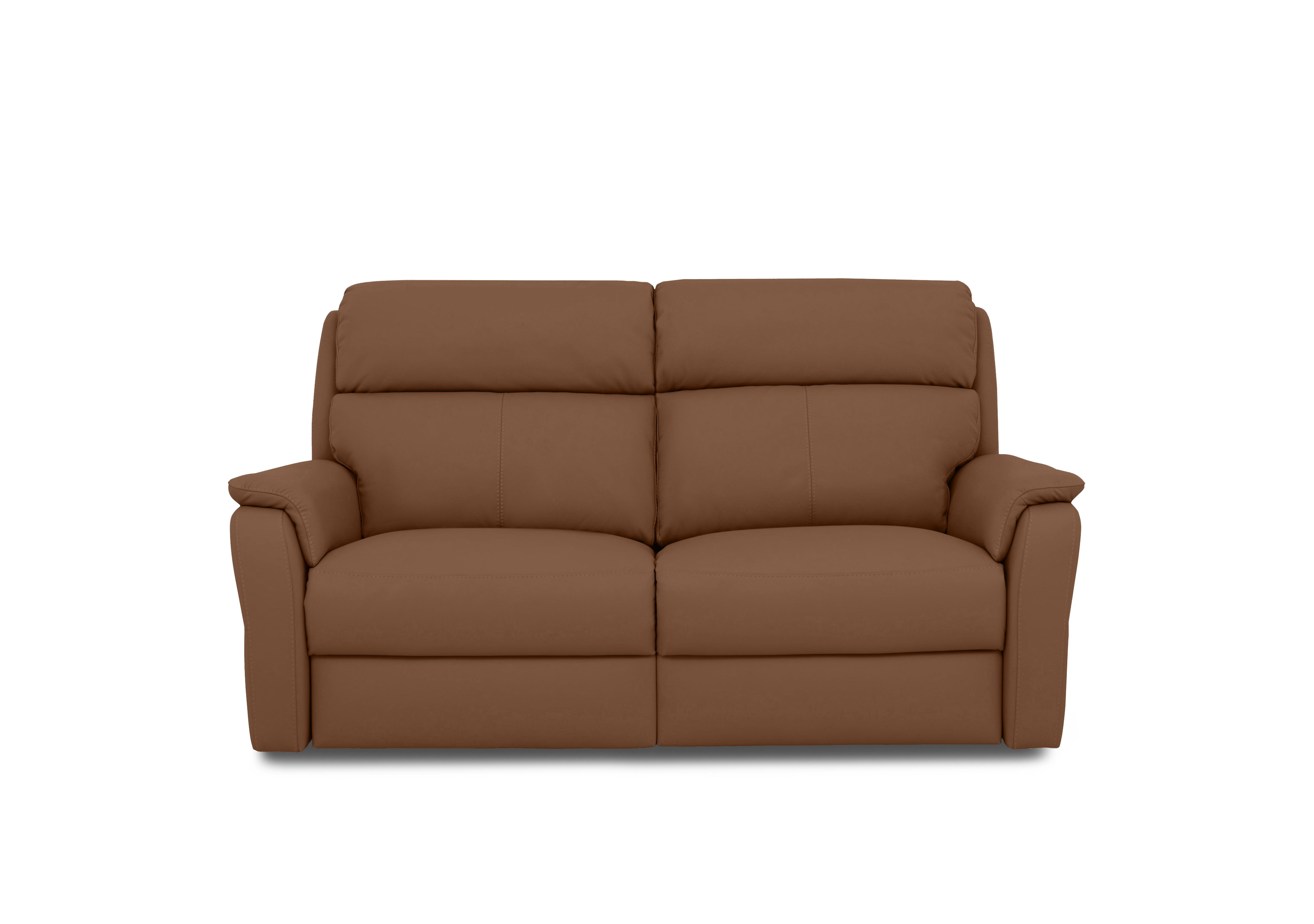 Vito Leather 2 Seater Power Recliner Sofa with Power Headrests and Power Lumbar in Torello Cognac 363 on Furniture Village