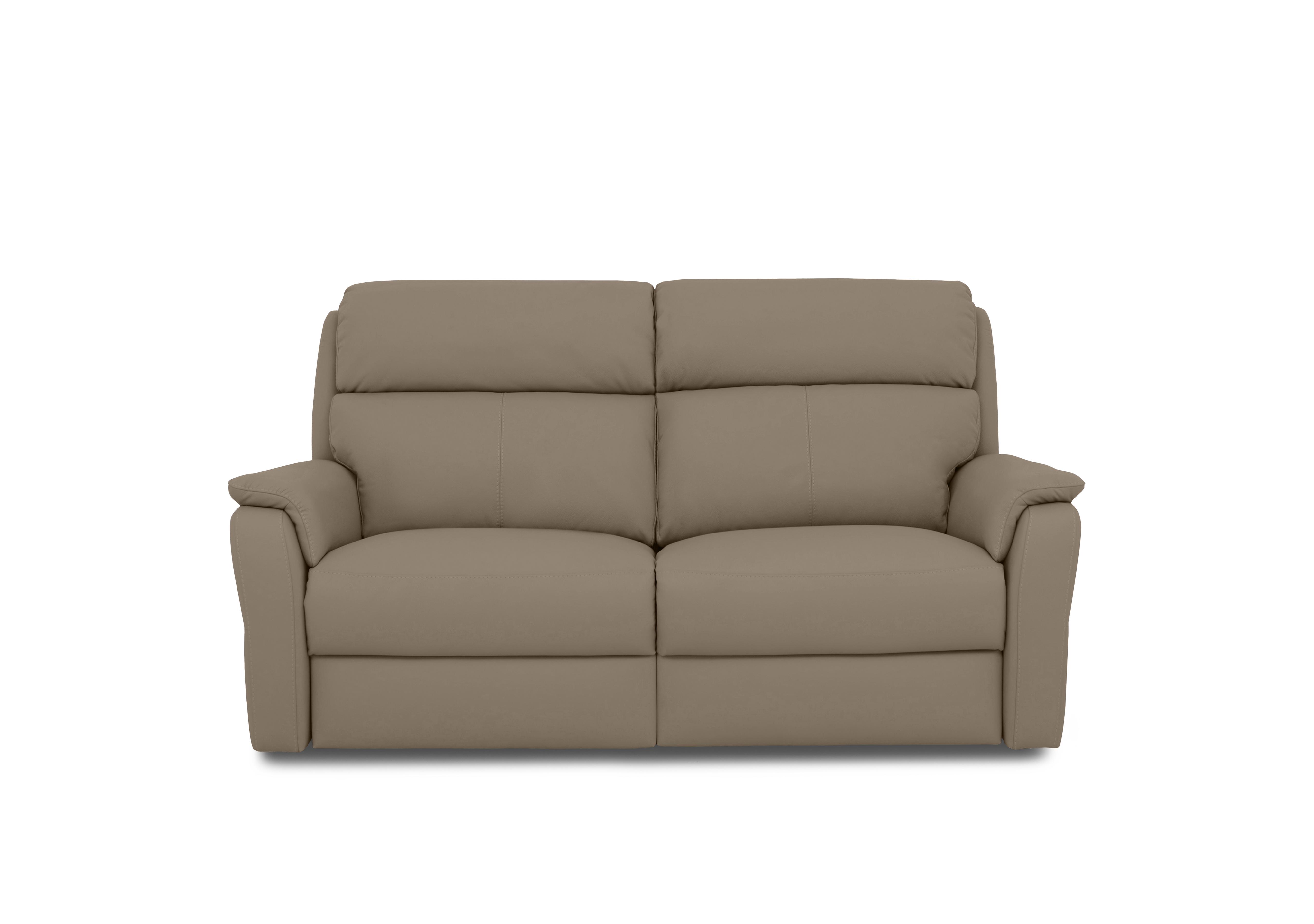 Vito Leather 2 Seater Power Recliner Sofa with Power Headrests and Power Lumbar in Torello Taupe 312 on Furniture Village