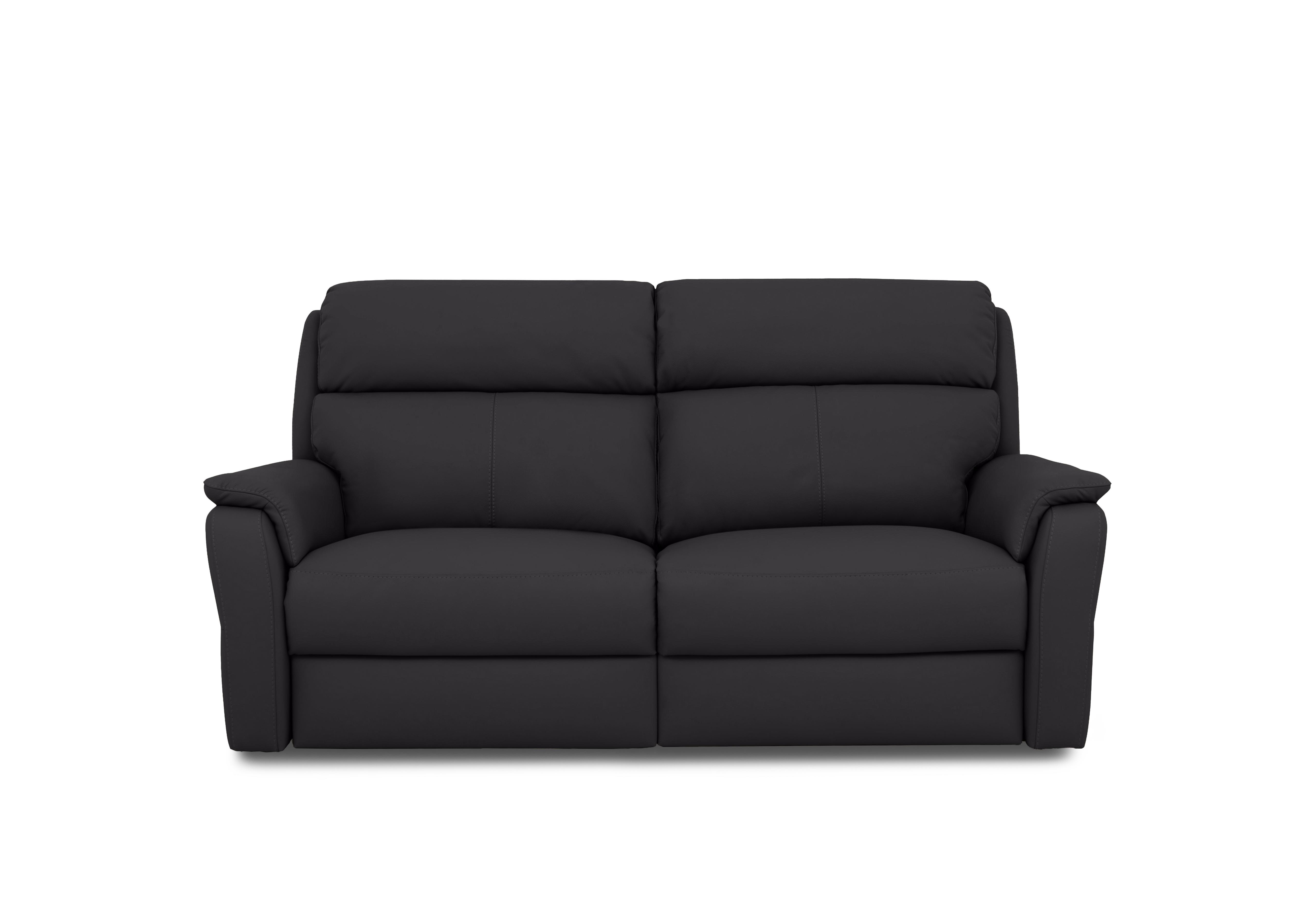 Vito Leather 3 Seater Sofa in Botero Nero 2154 on Furniture Village