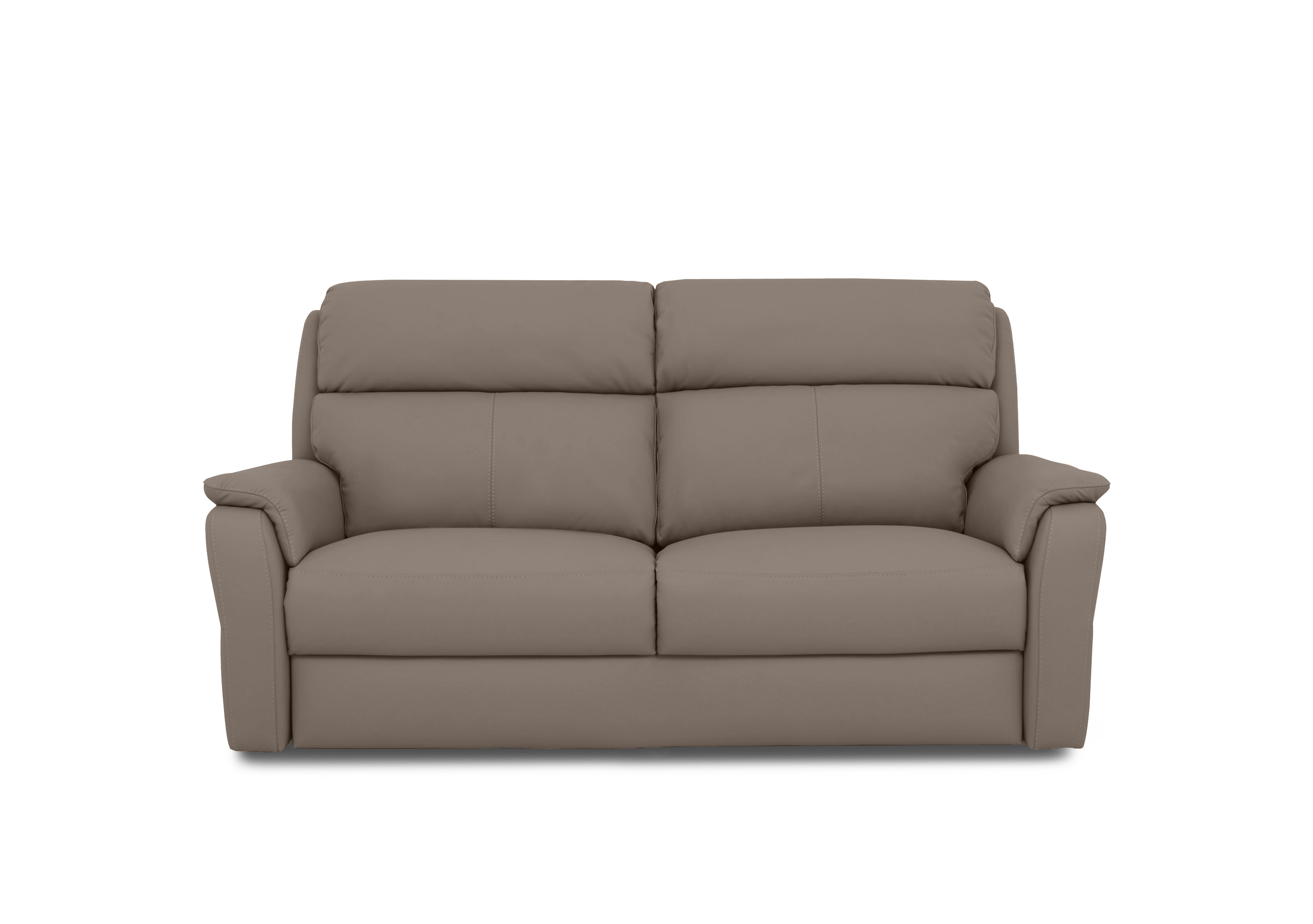 Vito Leather 3 Seater Sofa in Botero Taupe 2152 on Furniture Village