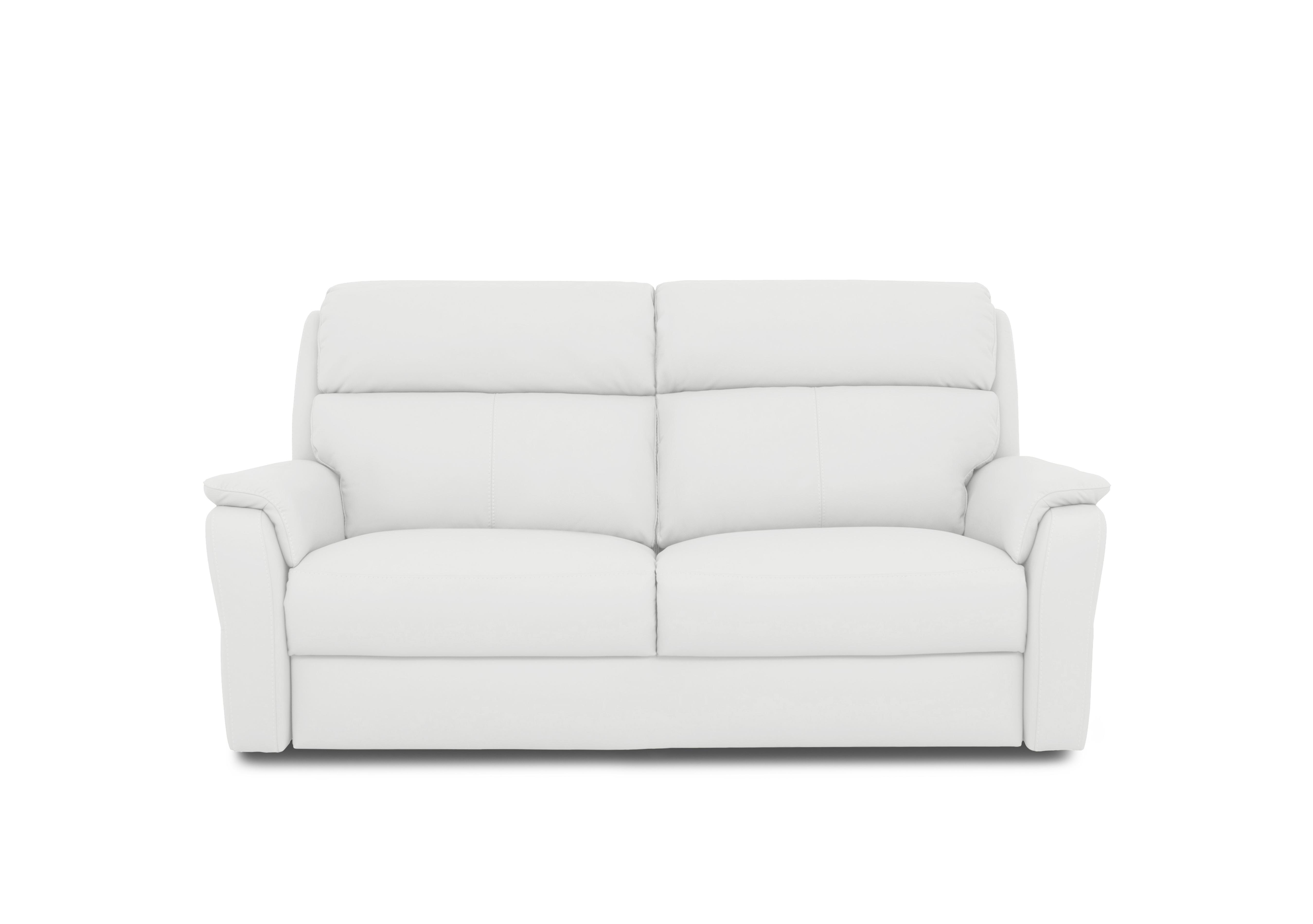 Vito Leather 3 Seater Sofa in Torello Bianco Puro 370 on Furniture Village