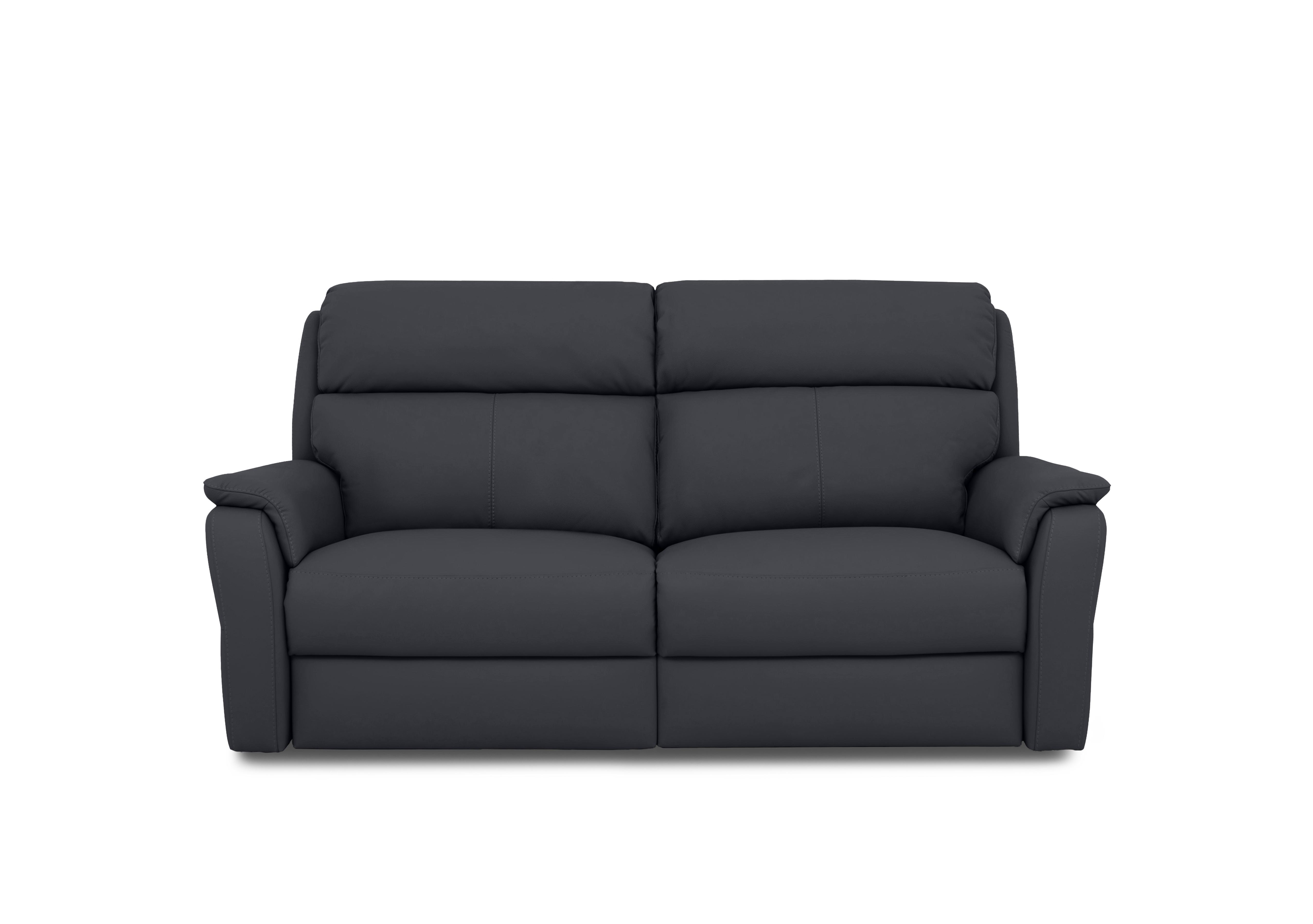 Vito Leather 3 Seater Sofa in Torello Blu 81 on Furniture Village