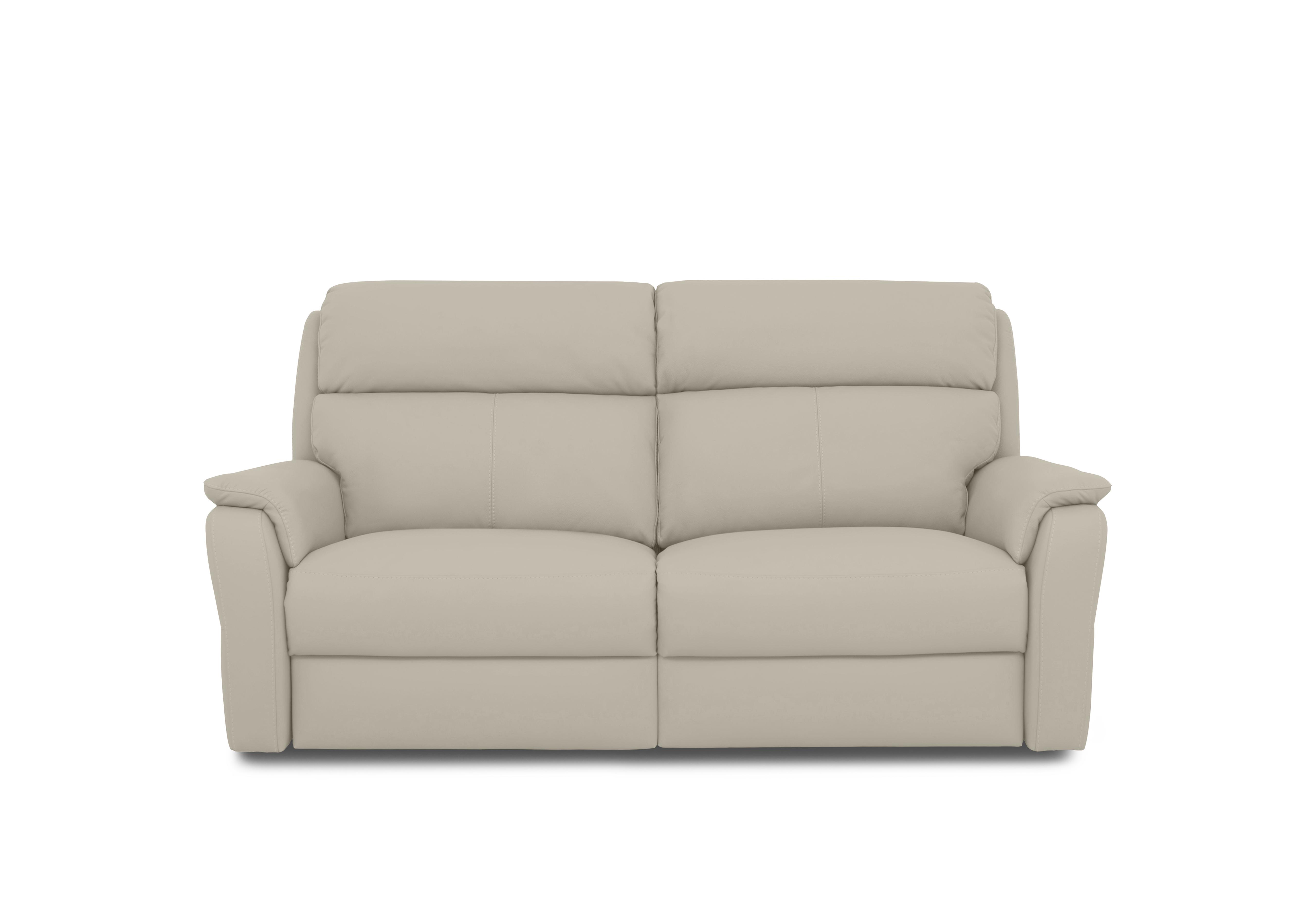Vito Leather 3 Seater Sofa in Torello Ice 371 on Furniture Village