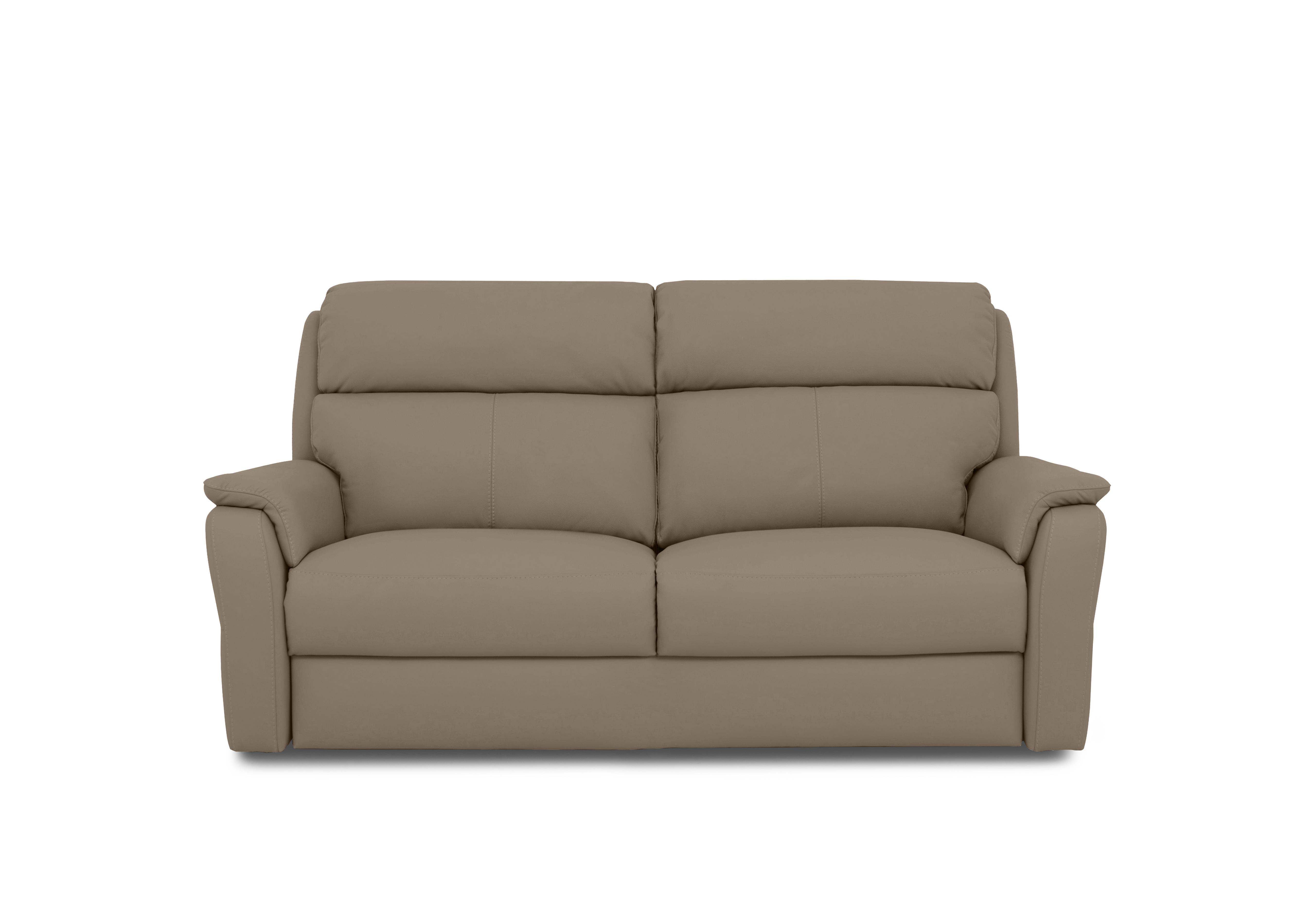 Vito Leather 3 Seater Sofa in Torello Taupe 312 on Furniture Village