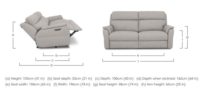 Vito Fabric 3 Seater Power Recliner Sofa with Power Headrests and Power Lumbar in  on Furniture Village