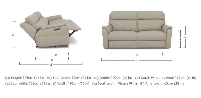 Vito Leather 3 Seater Power Recliner Sofa with Power Headrests and Power Lumbar in  on Furniture Village
