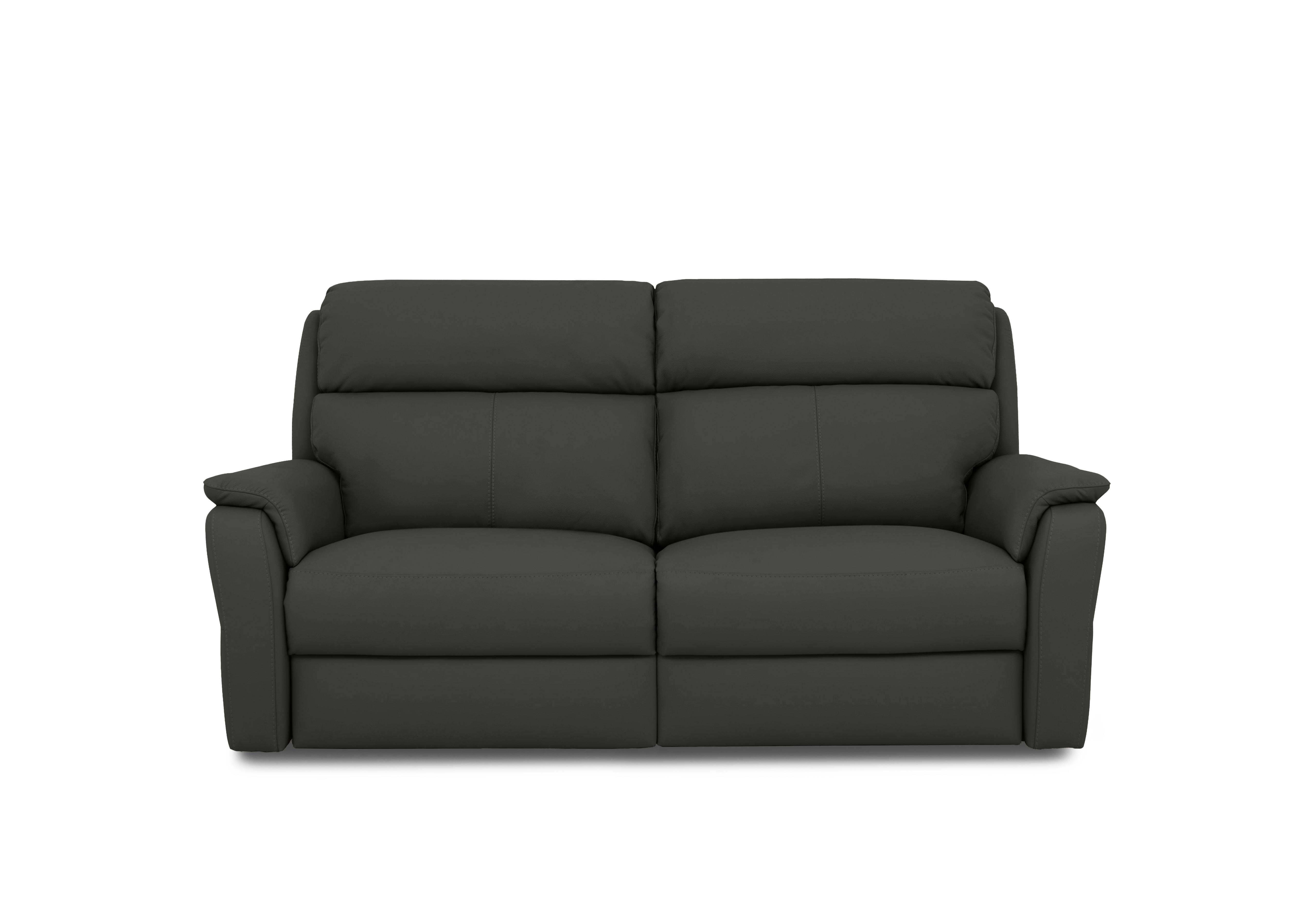Vito Leather 3 Seater Power Recliner Sofa with Power Headrests and Power Lumbar in Botero Grigio 2162 on Furniture Village