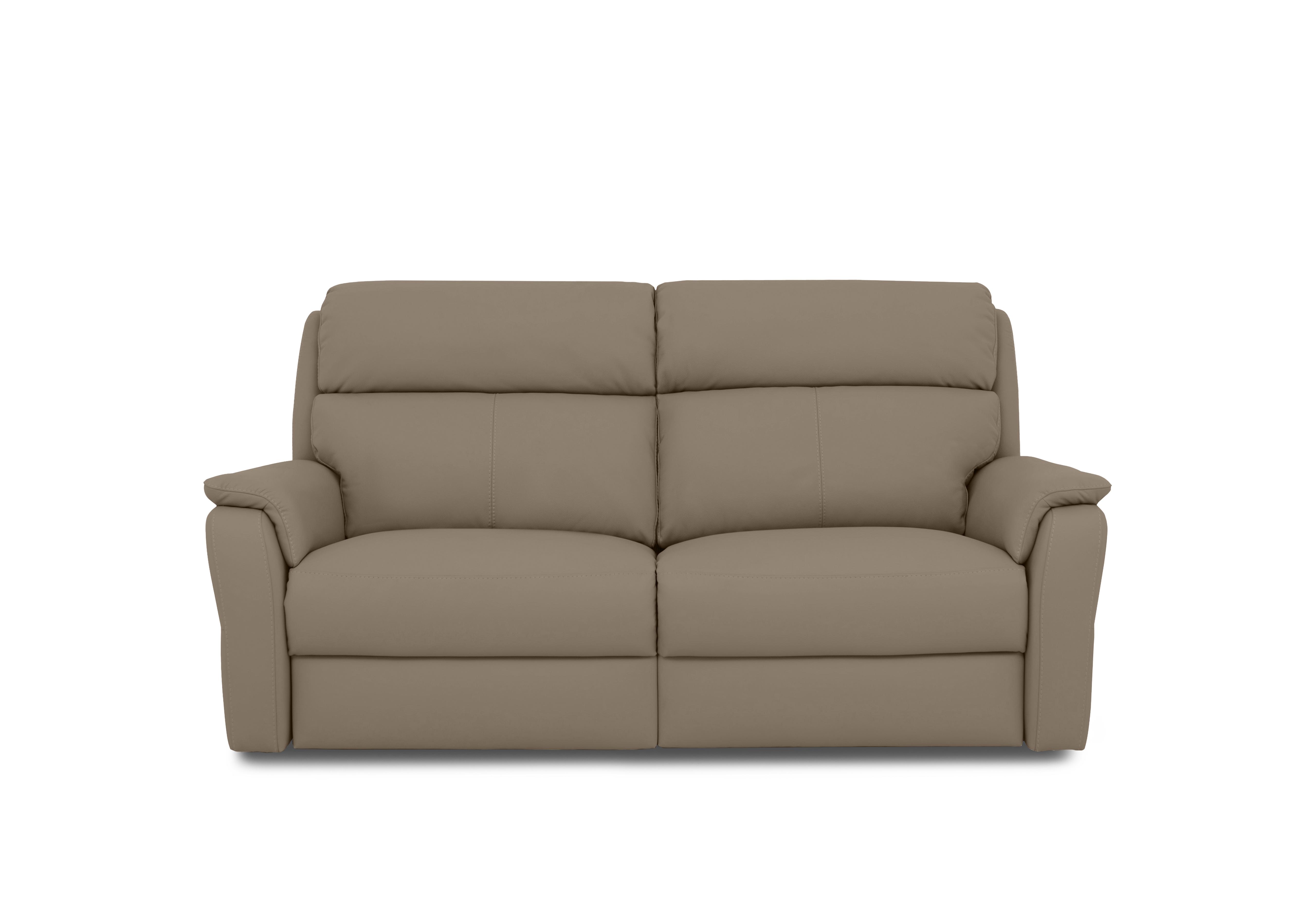 Vito Leather 3 Seater Power Recliner Sofa with Power Headrests and Power Lumbar in Torello Taupe 312 on Furniture Village