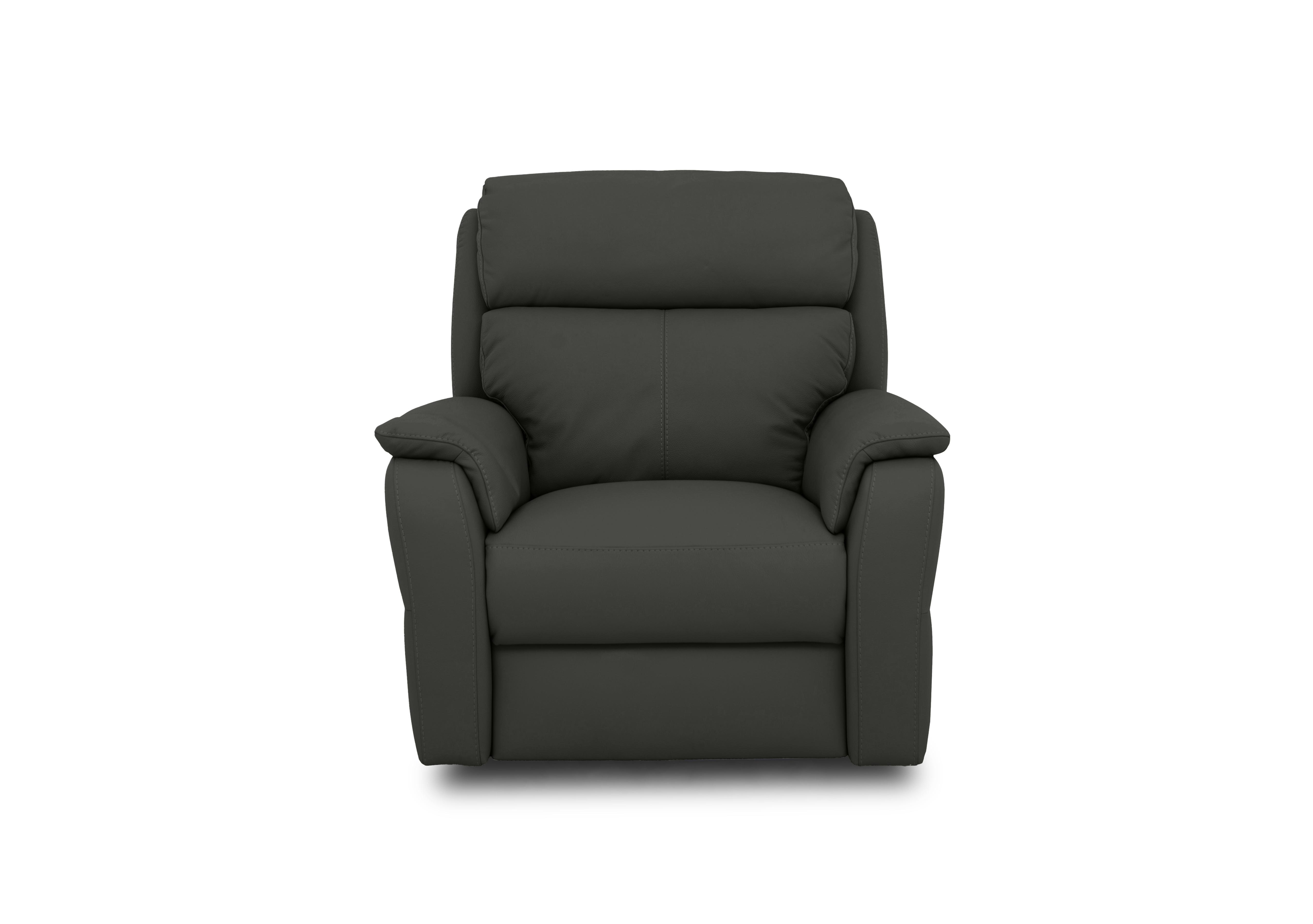 Vito Leather Chair in Botero Grigio 2162 on Furniture Village