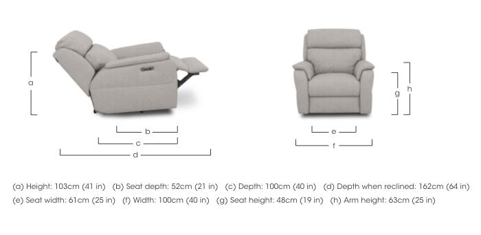 Vito Fabric Power Recliner Chair with Power Headrest and Power Lumbar in  on Furniture Village