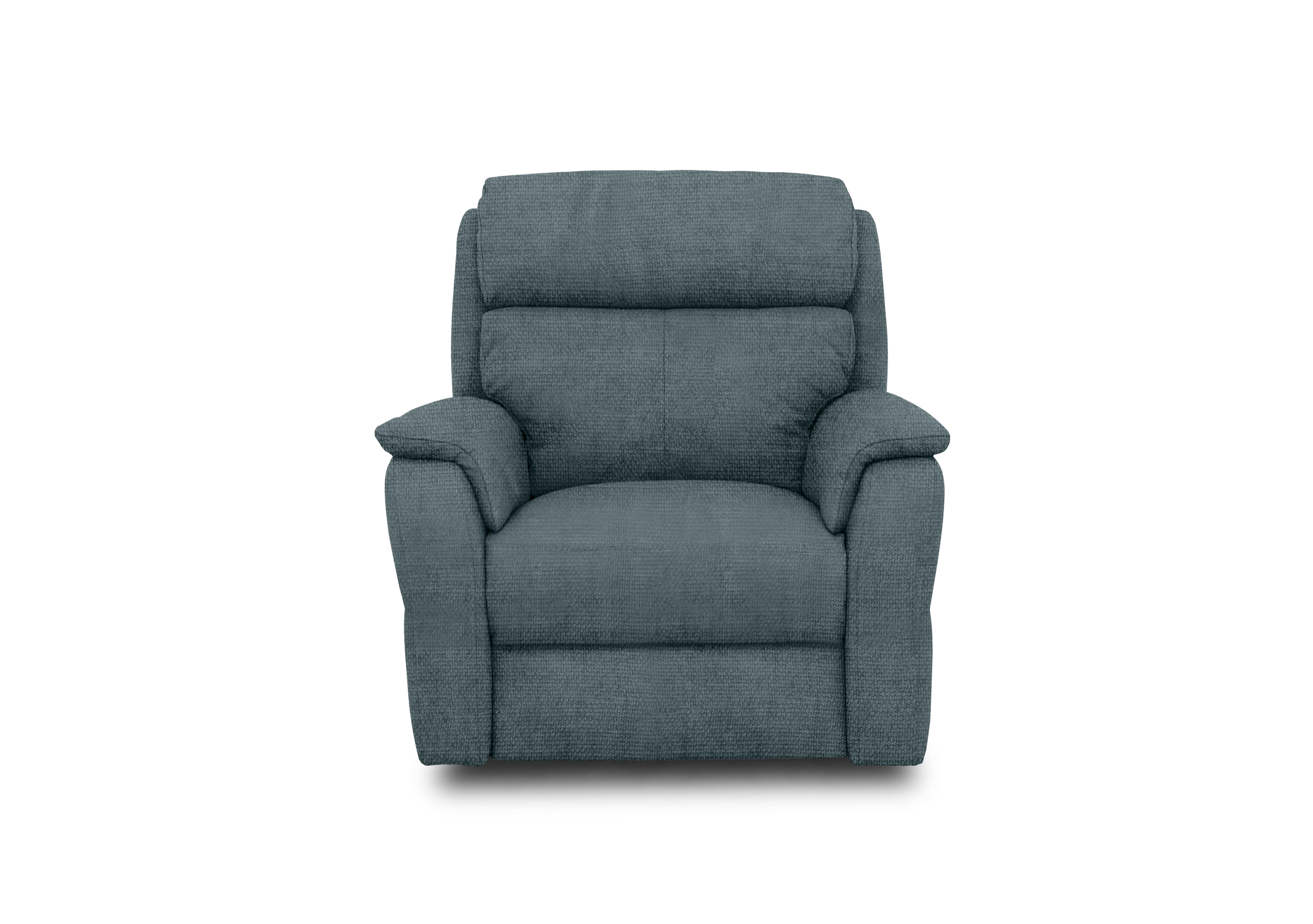 Vito Fabric Power Recliner Chair with Power Headrest and Power Lumbar in Baobab Blue on Furniture Village