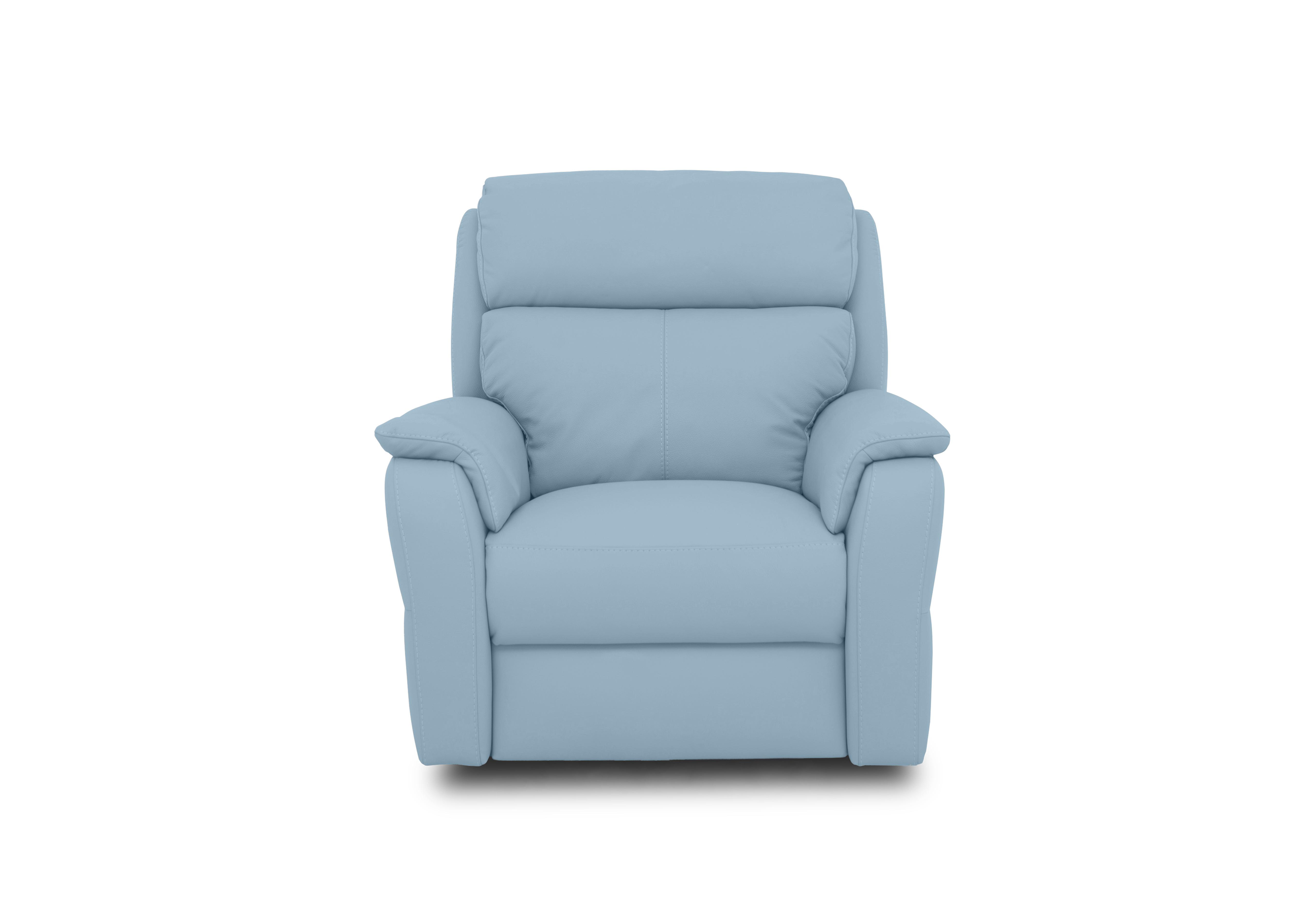 Vito Leather Power Recliner Chair with Power Headrest and Power Lumbar in Botero Cielo 2167 on Furniture Village