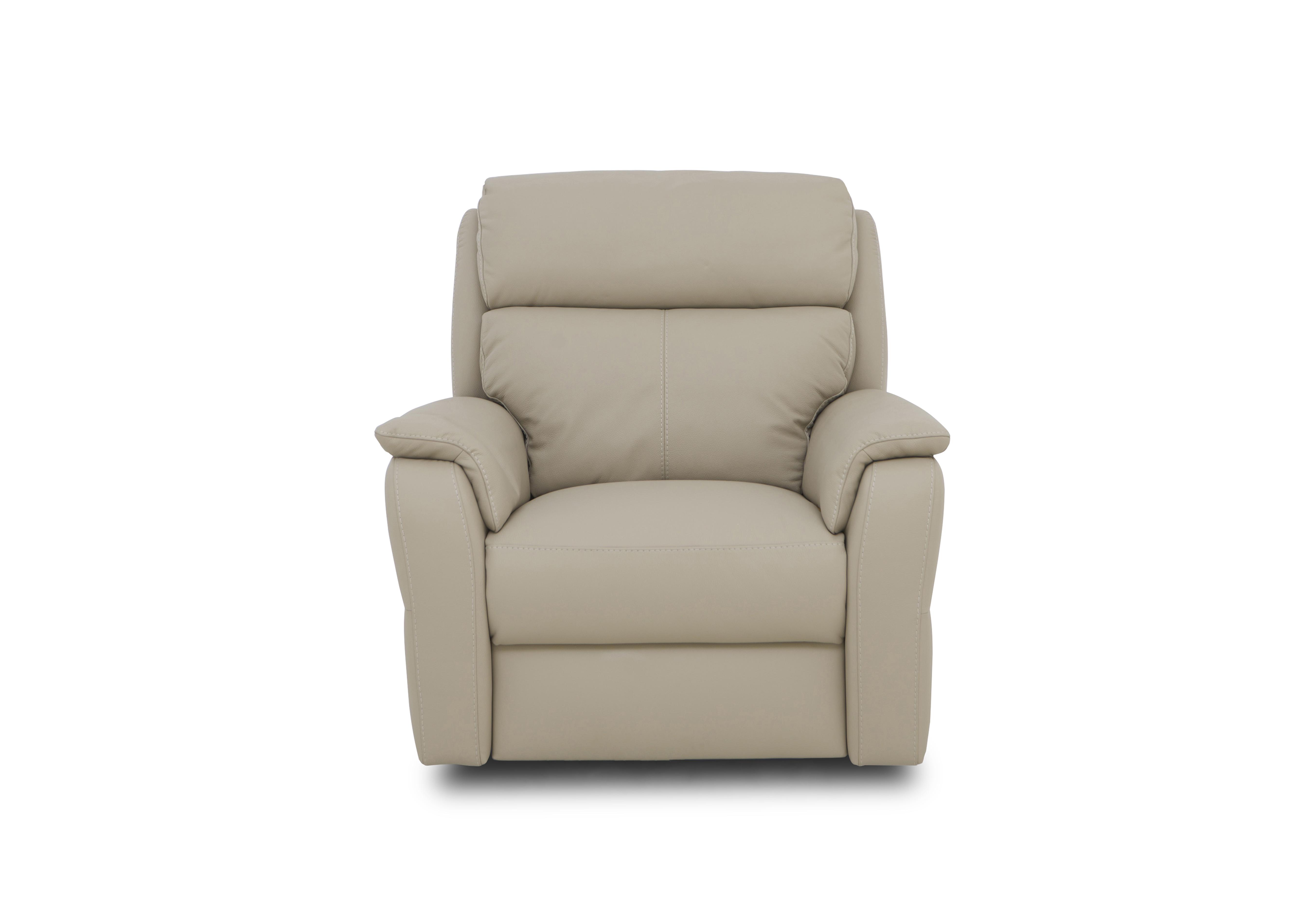 Vito Leather Power Recliner Chair with Power Headrest and Power Lumbar in Torello Fango 352 on Furniture Village