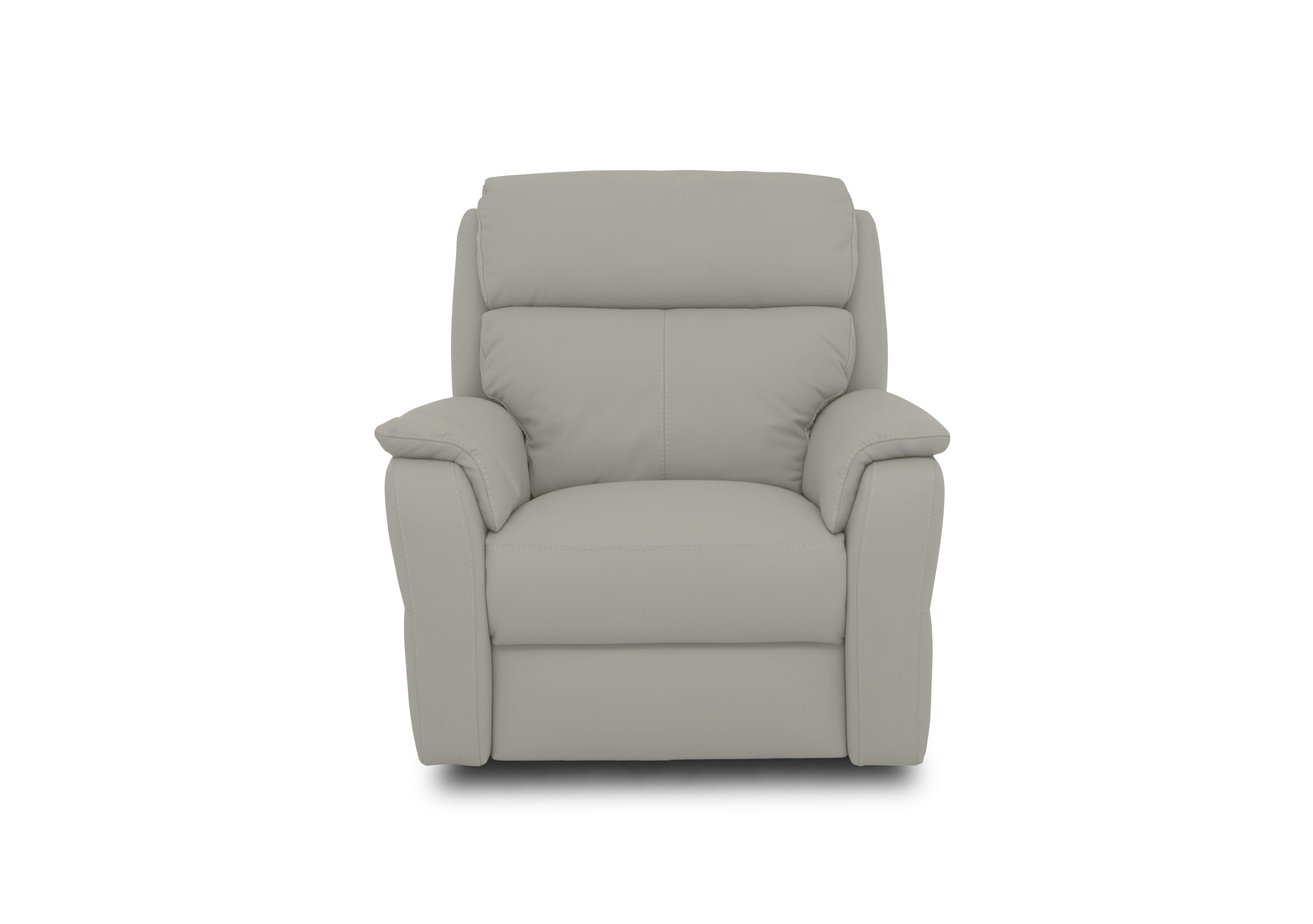 Vito Leather Power Recliner Chair with Power Headrest and Power Lumbar in Torello Tortora 328 on Furniture Village