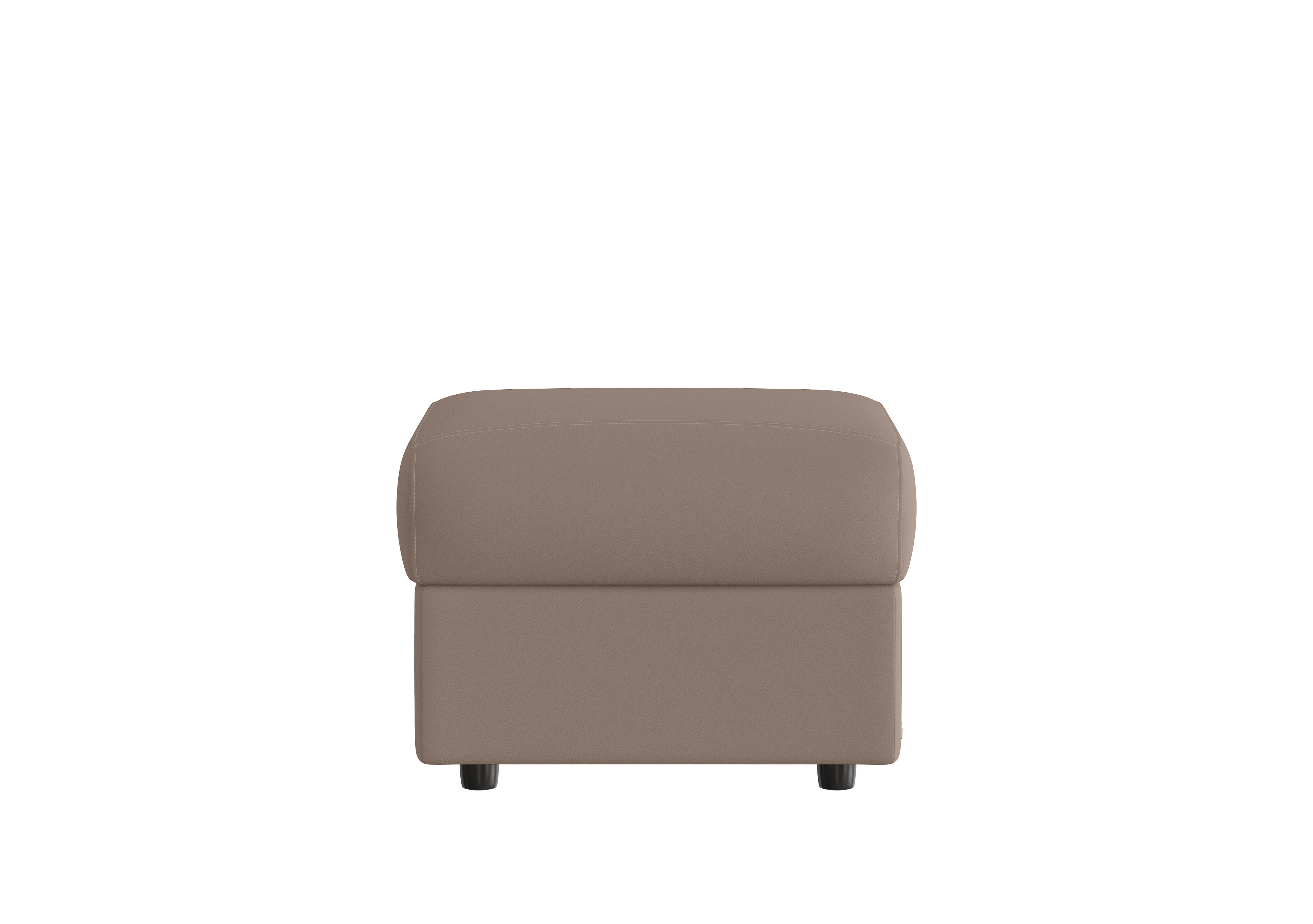 Vito Leather Storage Footstool in Botero Taupe 2152 on Furniture Village