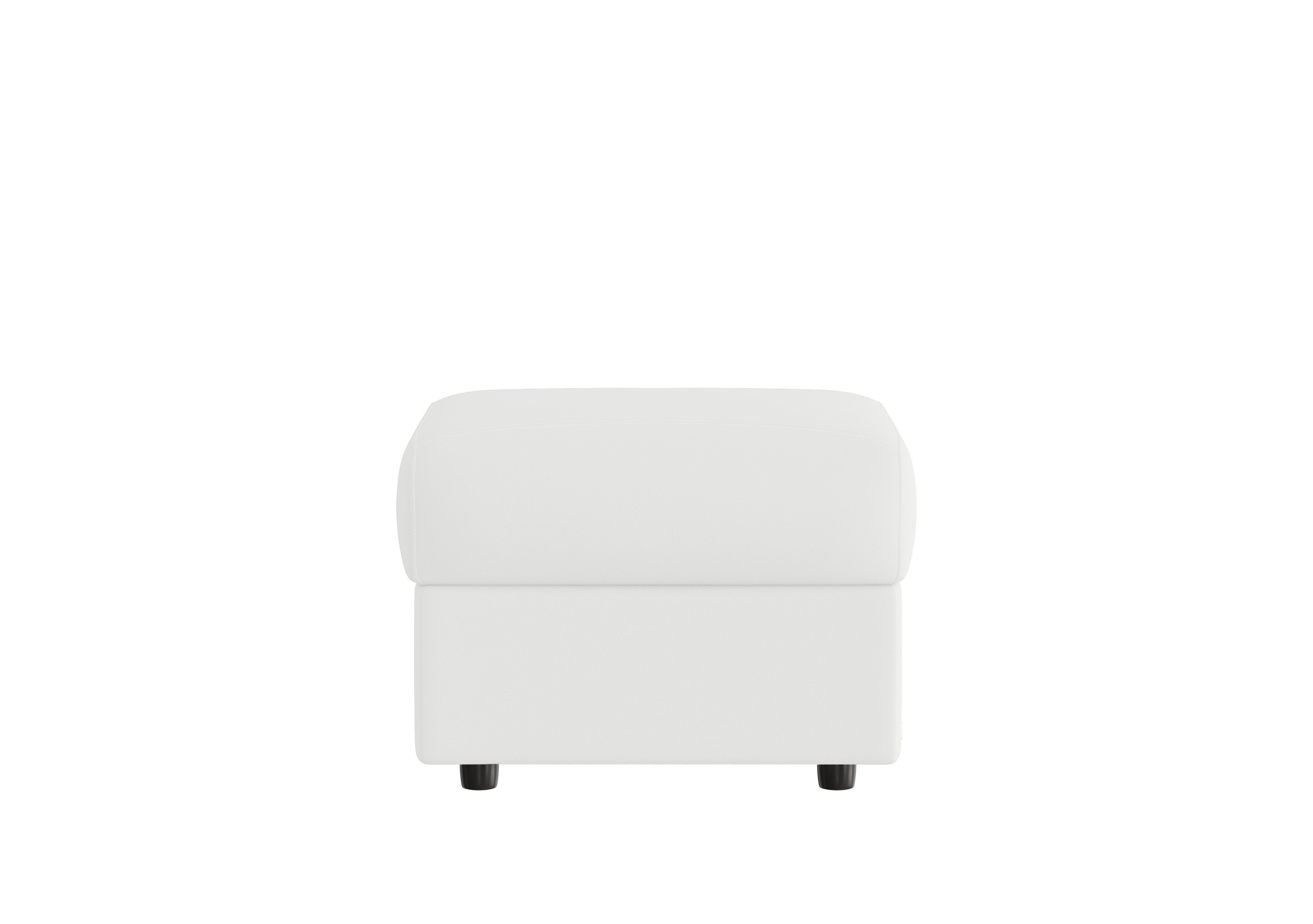 Vito Leather Storage Footstool in Torello Bianco Puro 370 on Furniture Village