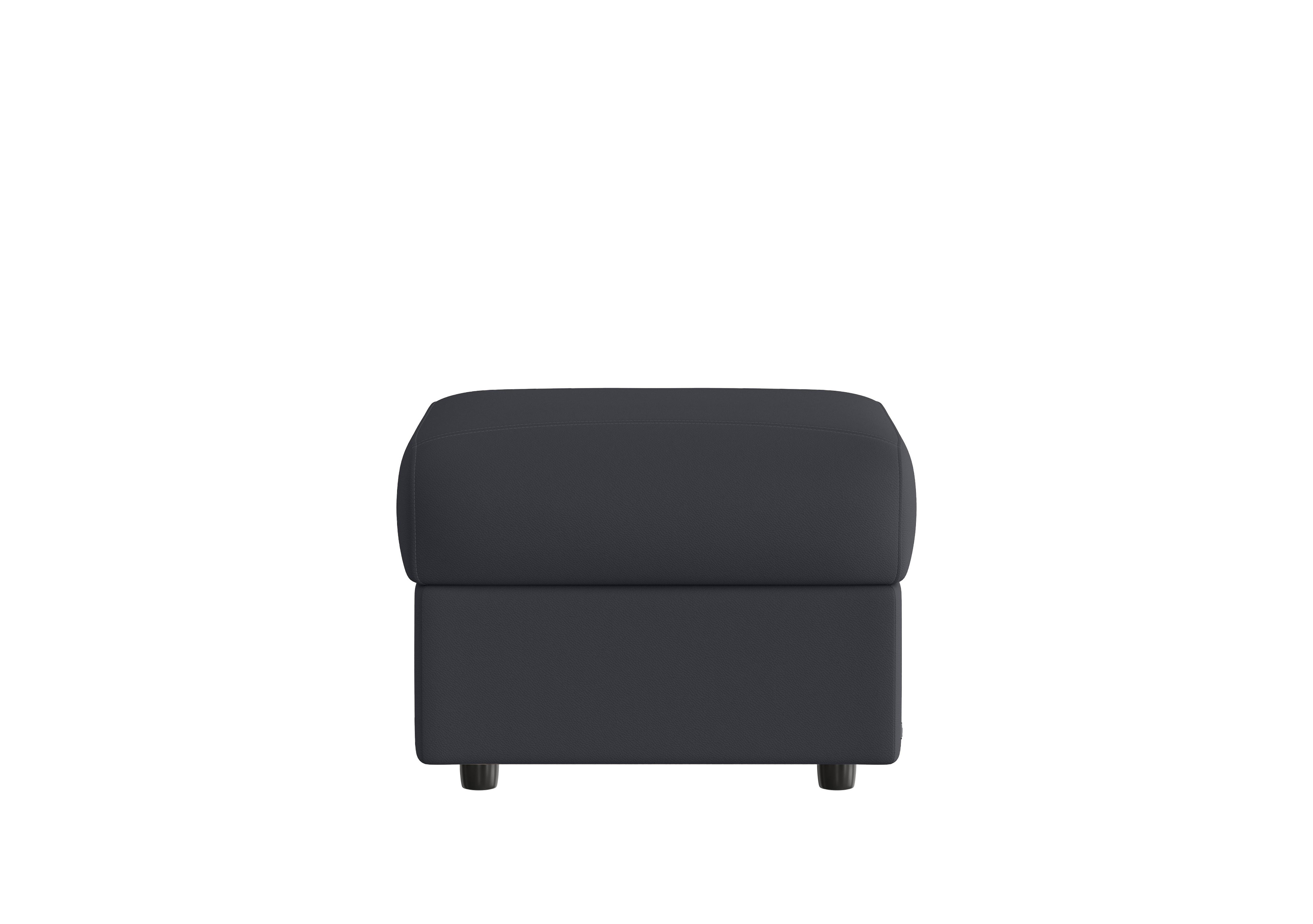 Vito Leather Storage Footstool in Torello Blu 81 on Furniture Village