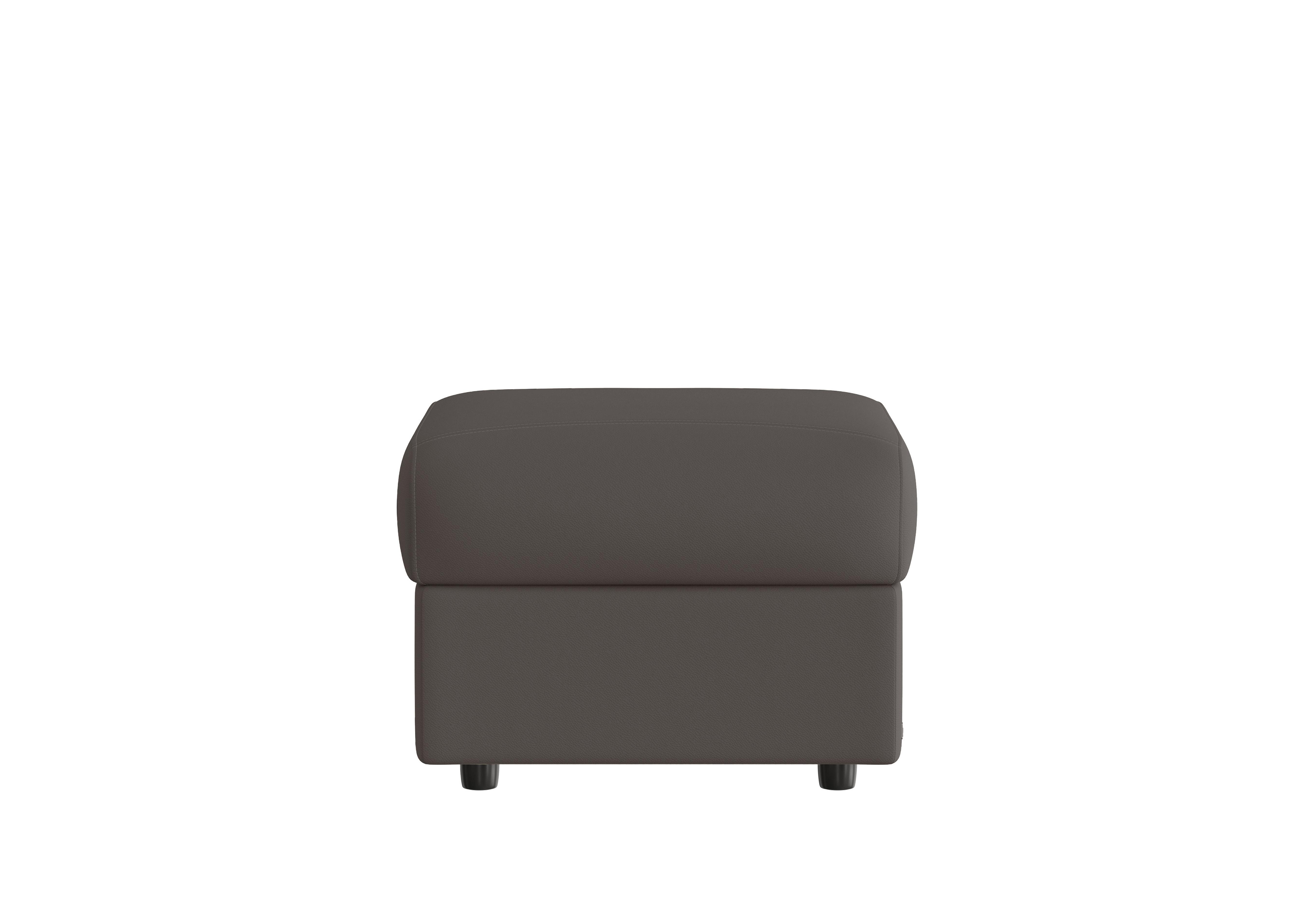 Vito Leather Storage Footstool in Torello Grigio Scuro 327 on Furniture Village
