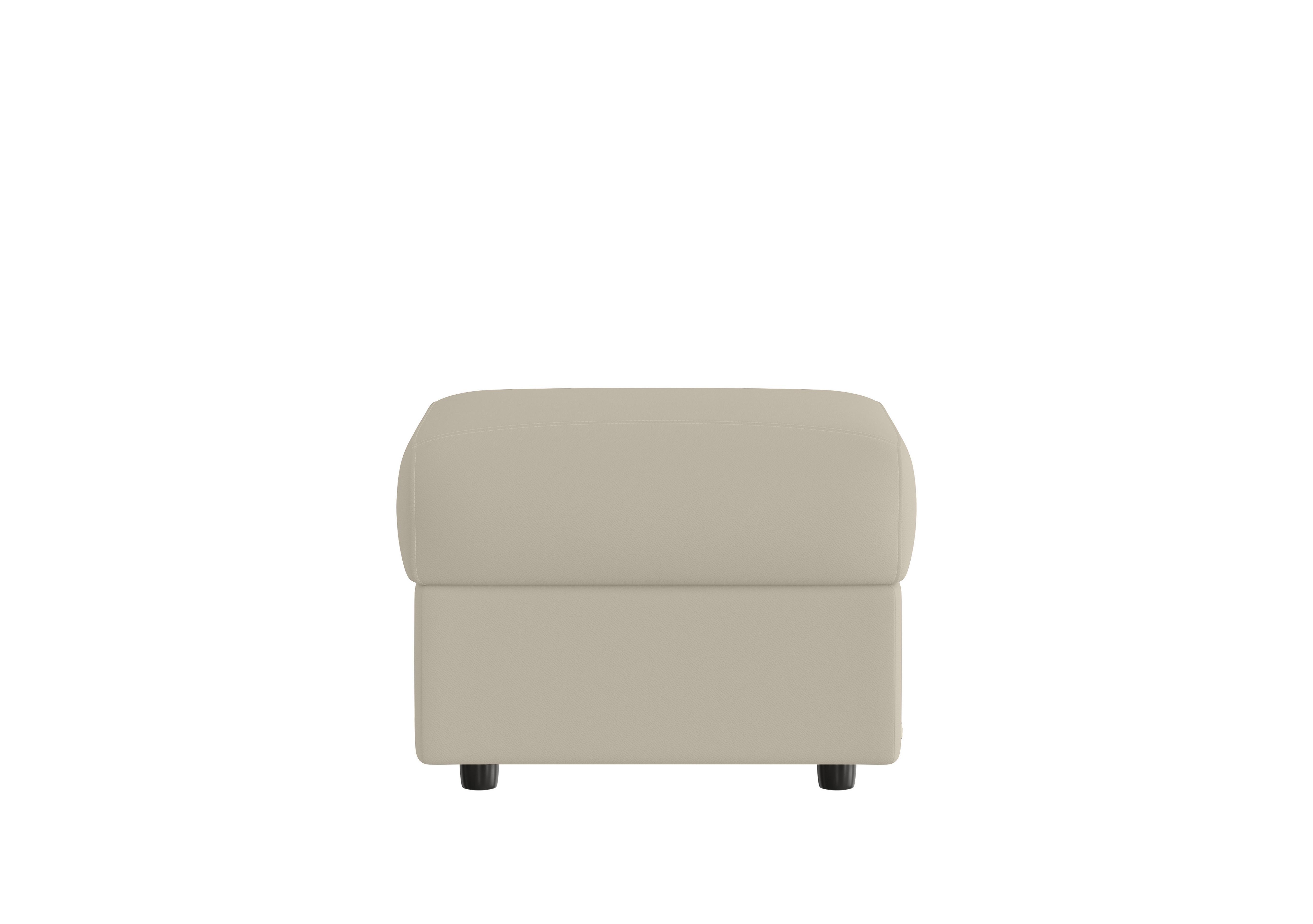 Vito Leather Storage Footstool in Torello Ice 371 on Furniture Village