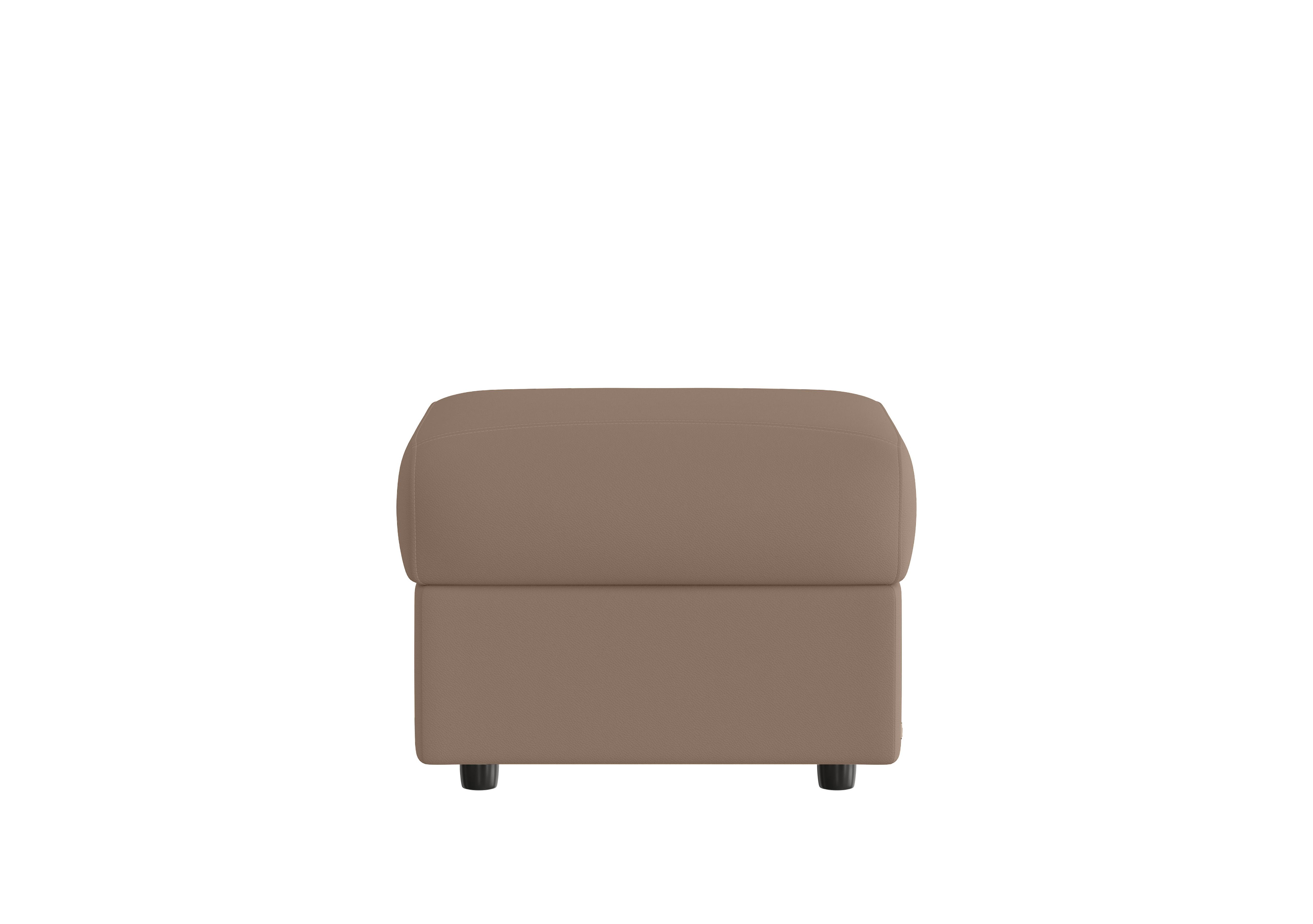 Vito Leather Storage Footstool in Torello Taupe 312 on Furniture Village