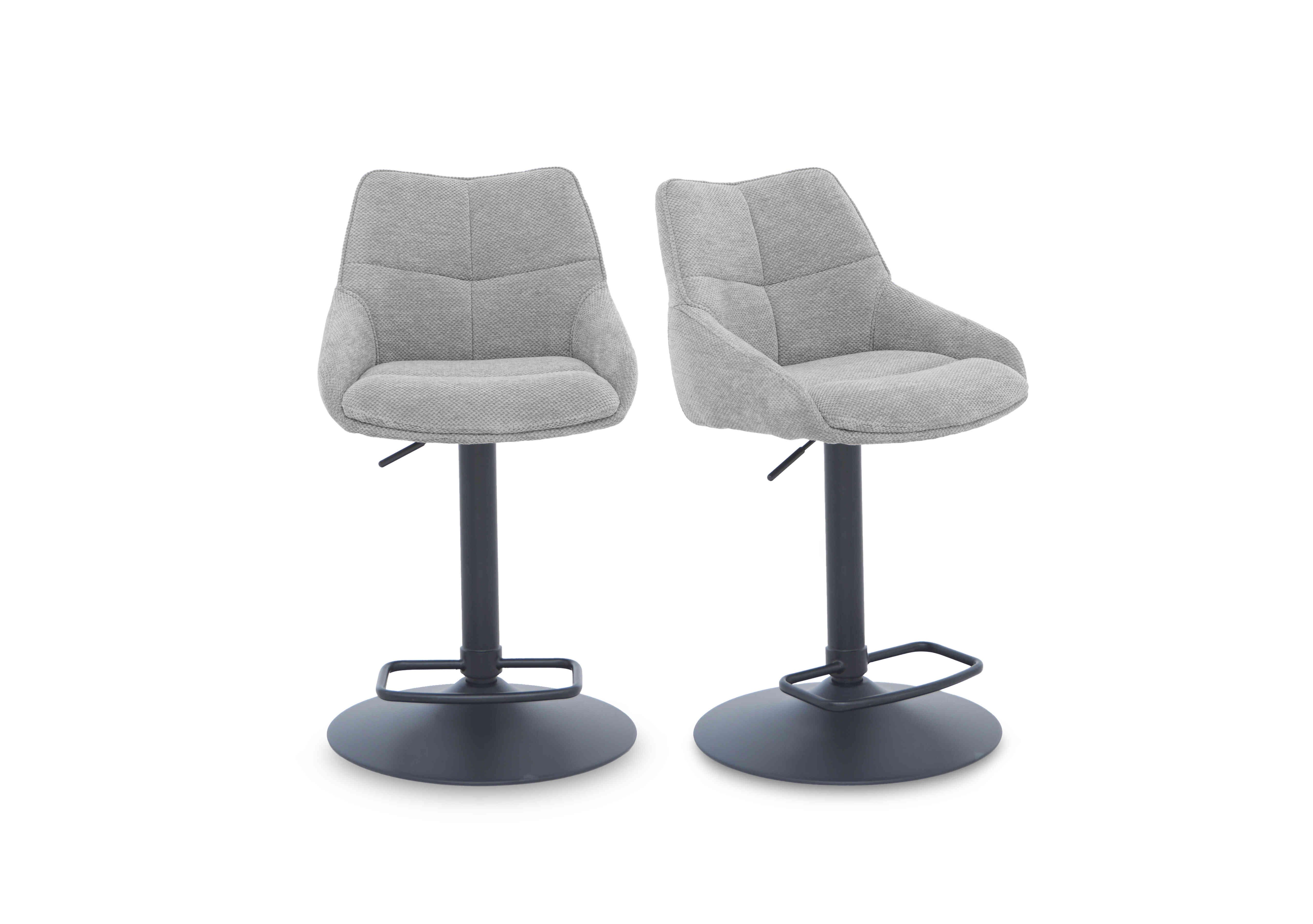 Kiara Pair of Swivel Bar Stools in Taupe on Furniture Village