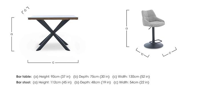 Kiara Bar Table and 4 Swivel Bar Stools in  on Furniture Village