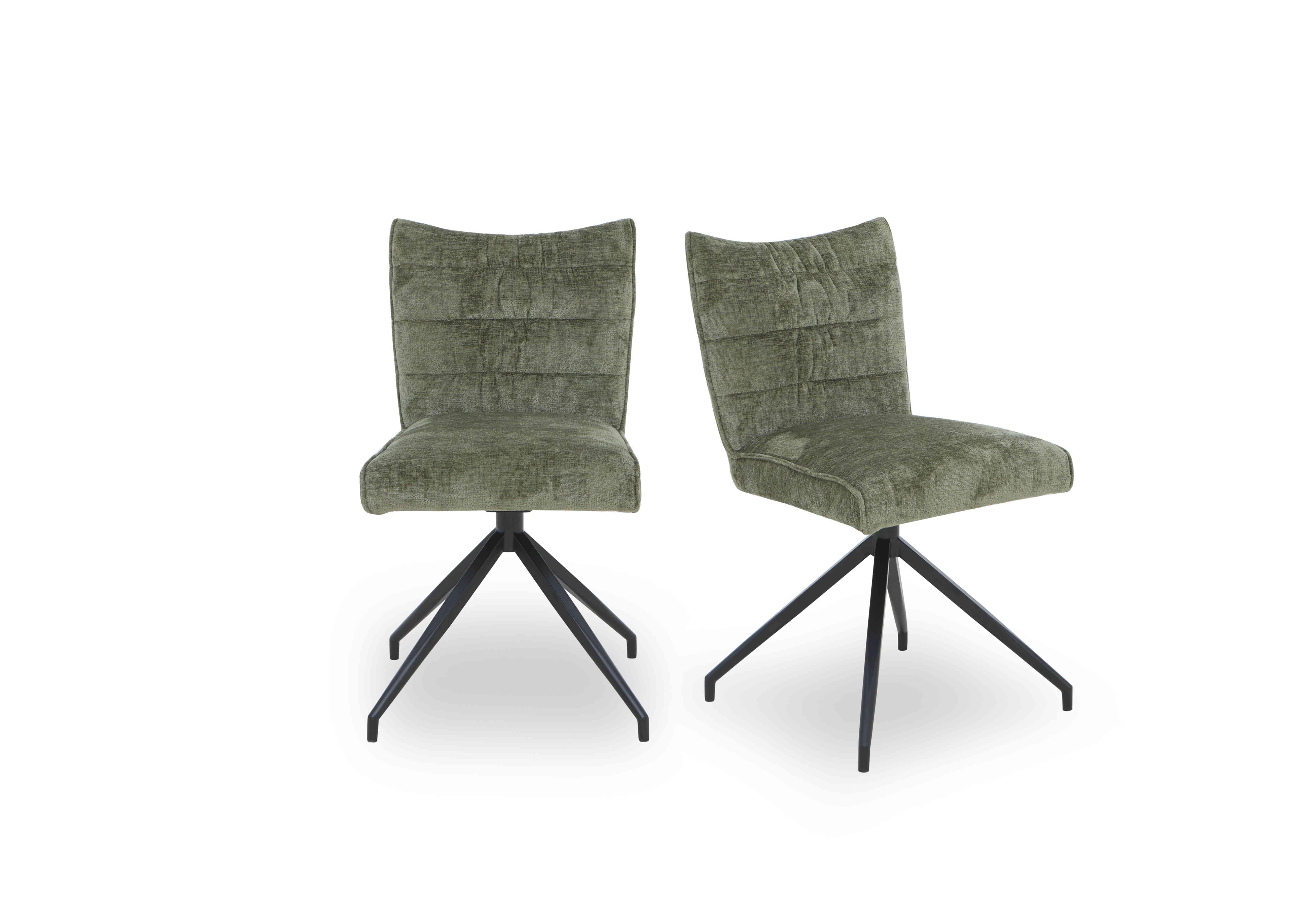 Saturn Pair of Swivel Dining Chairs in Green on Furniture Village