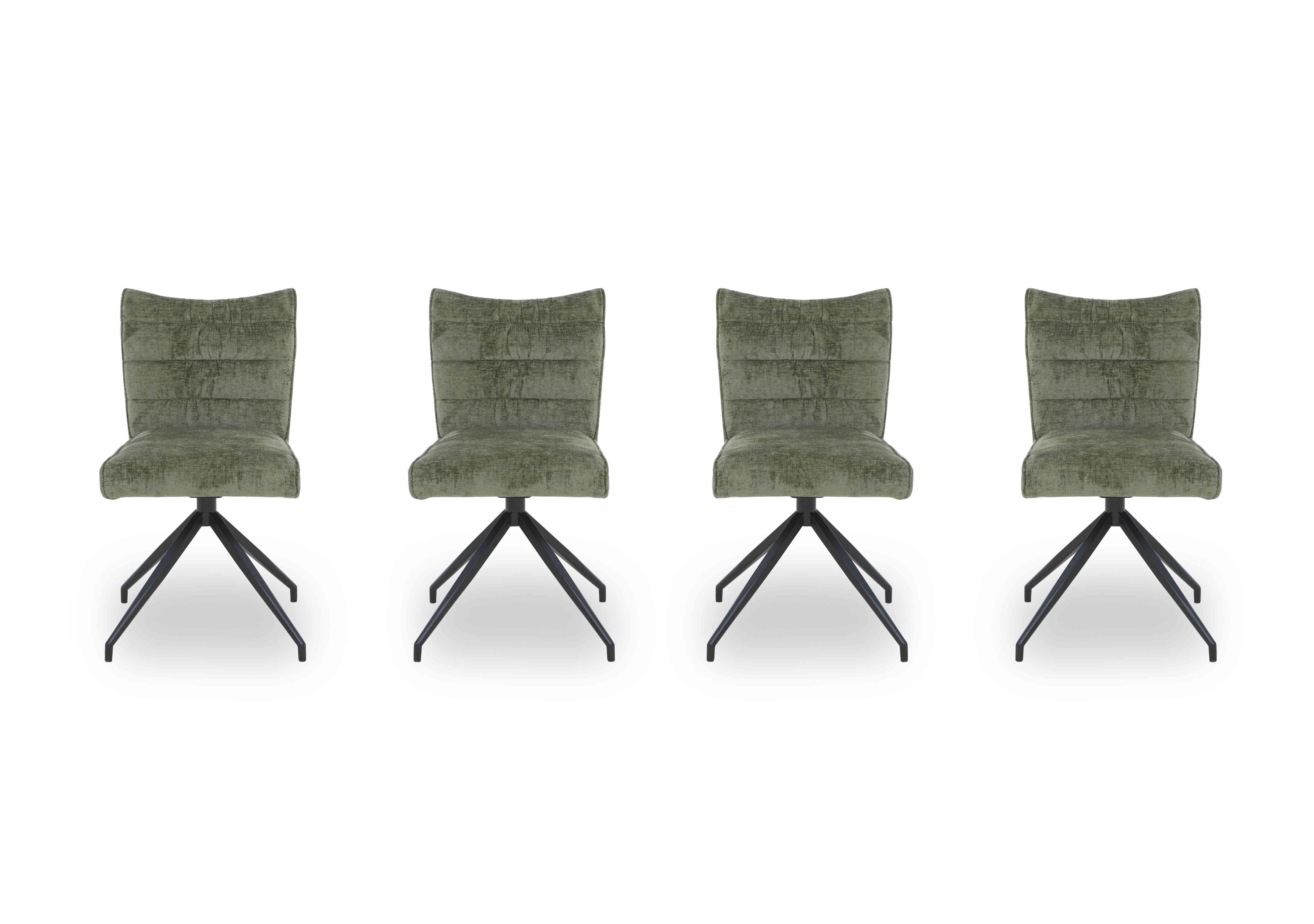 Saturn Set of 4 Swivel Dining Chairs in Green on Furniture Village