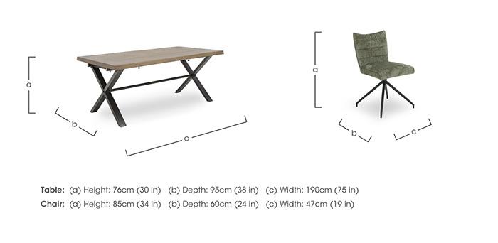 Saturn Large Straight Edge Dining Table and 6 Swivel Dining Chairs in  on Furniture Village