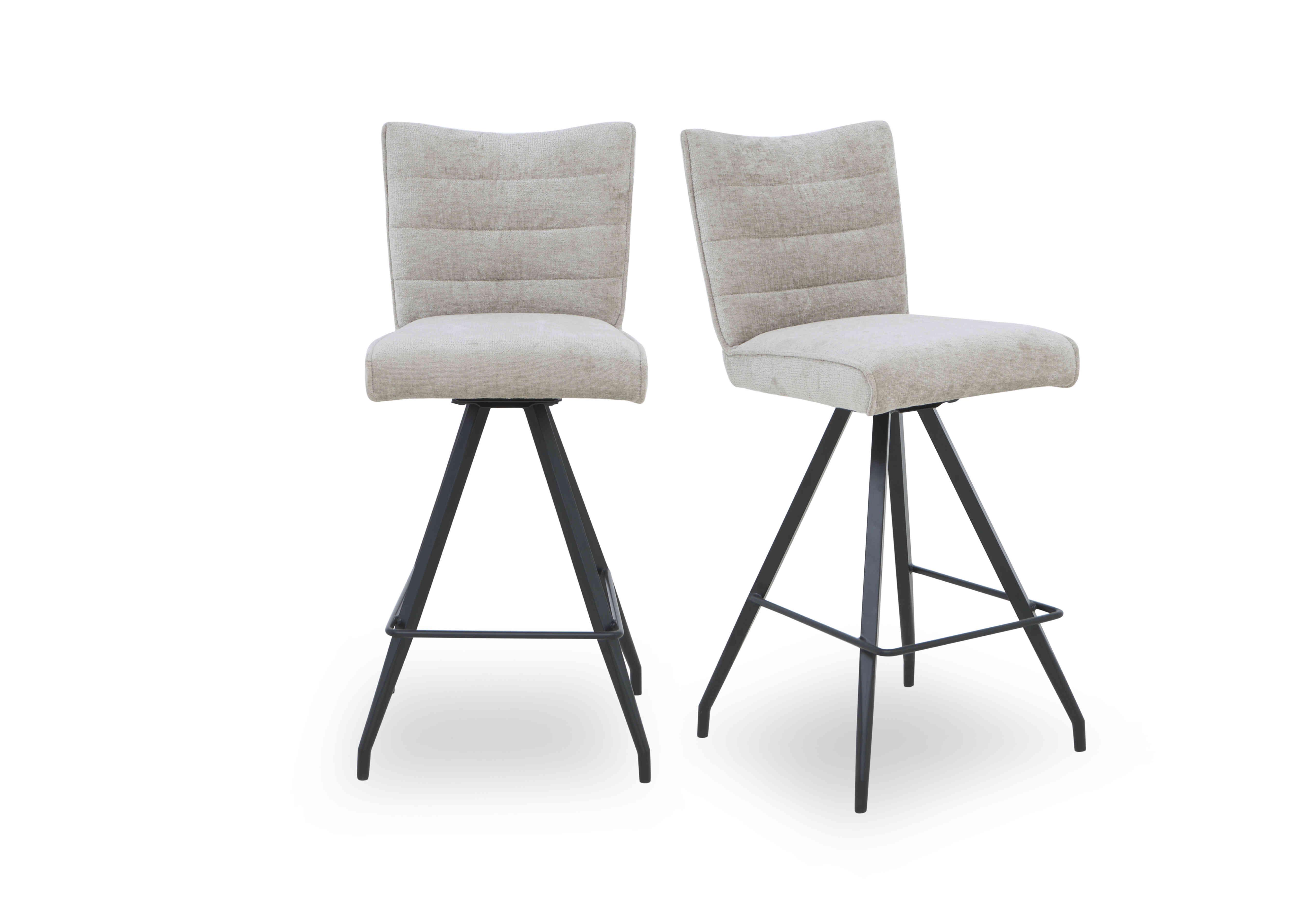 Saturn Pair of Swivel Bar Stools in Natural on Furniture Village