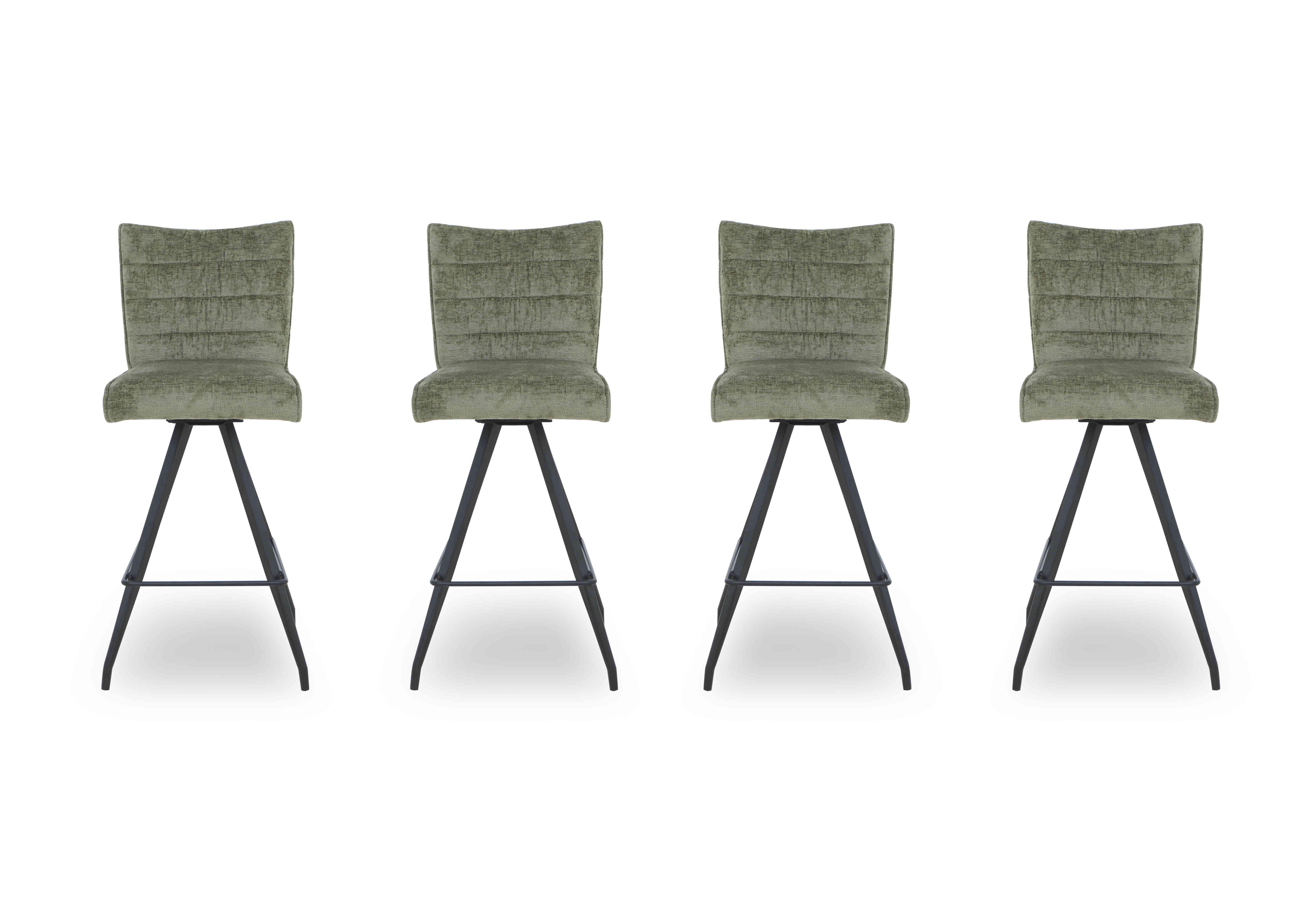 Saturn Set of 4 Swivel Bar Stools in Green on Furniture Village