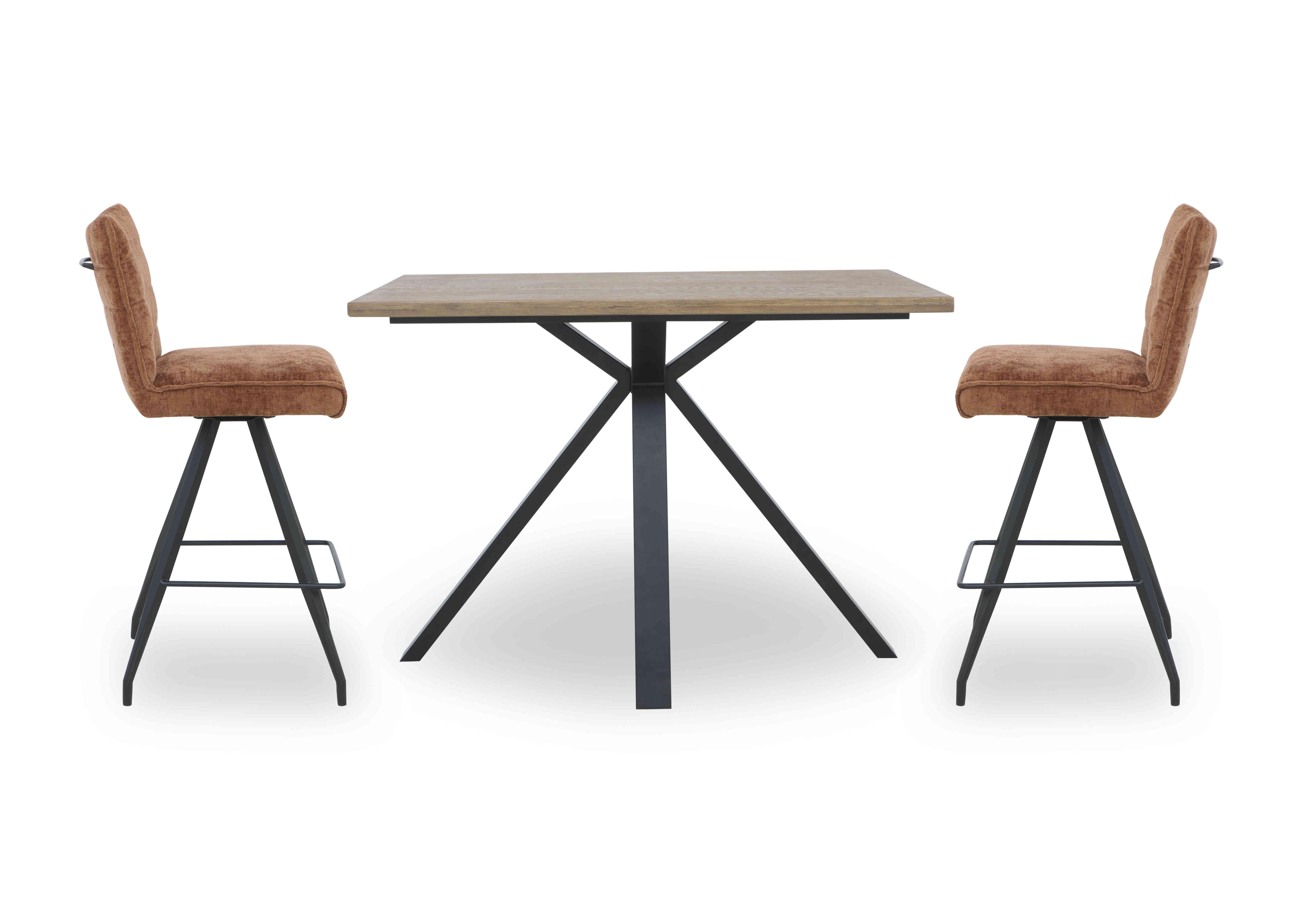 Saturn Bar Table and 2 Bar Stools in Rust on Furniture Village