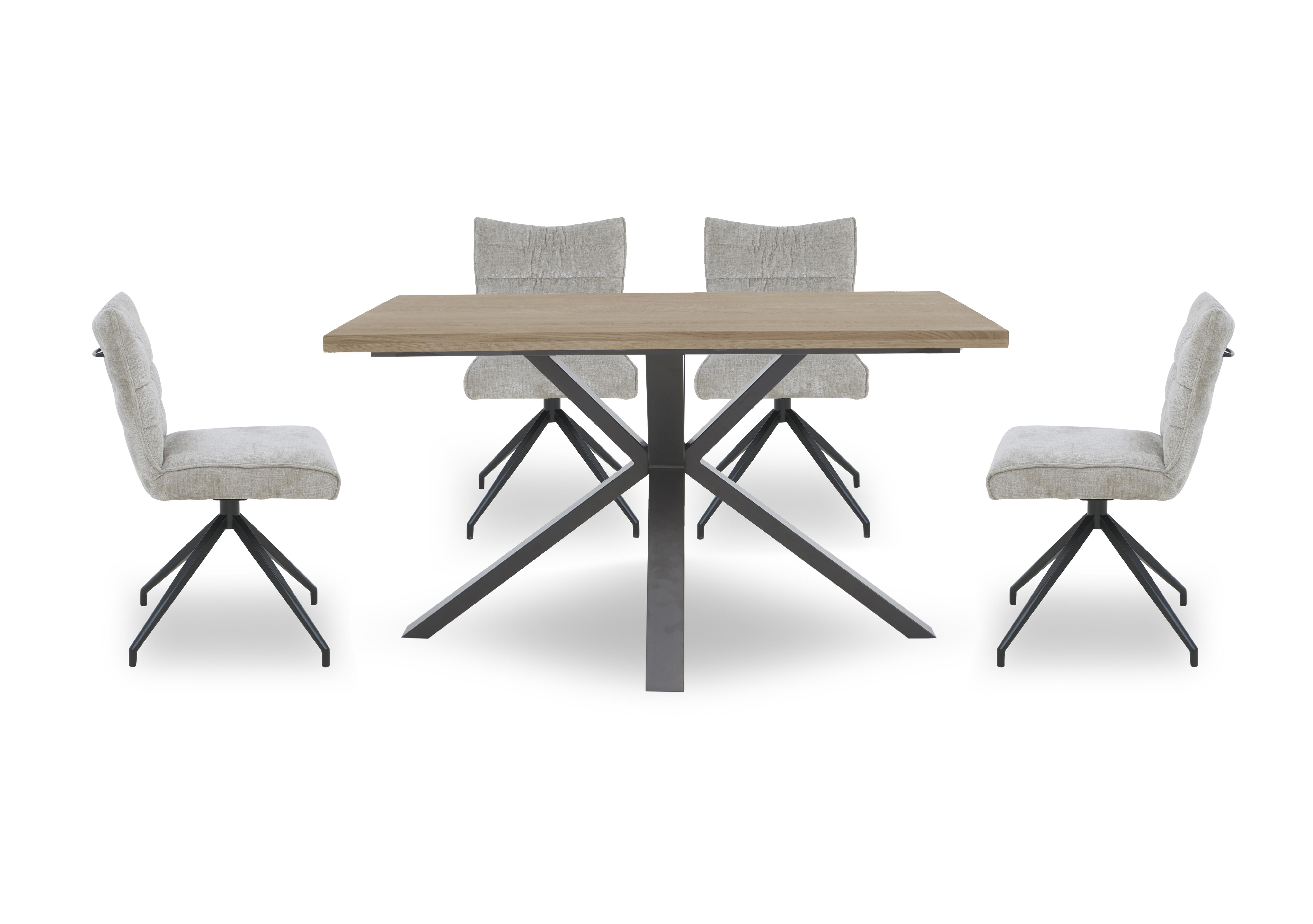 Saturn Compact Dining Table and 4 Swivel Dining Chairs in Natural on Furniture Village